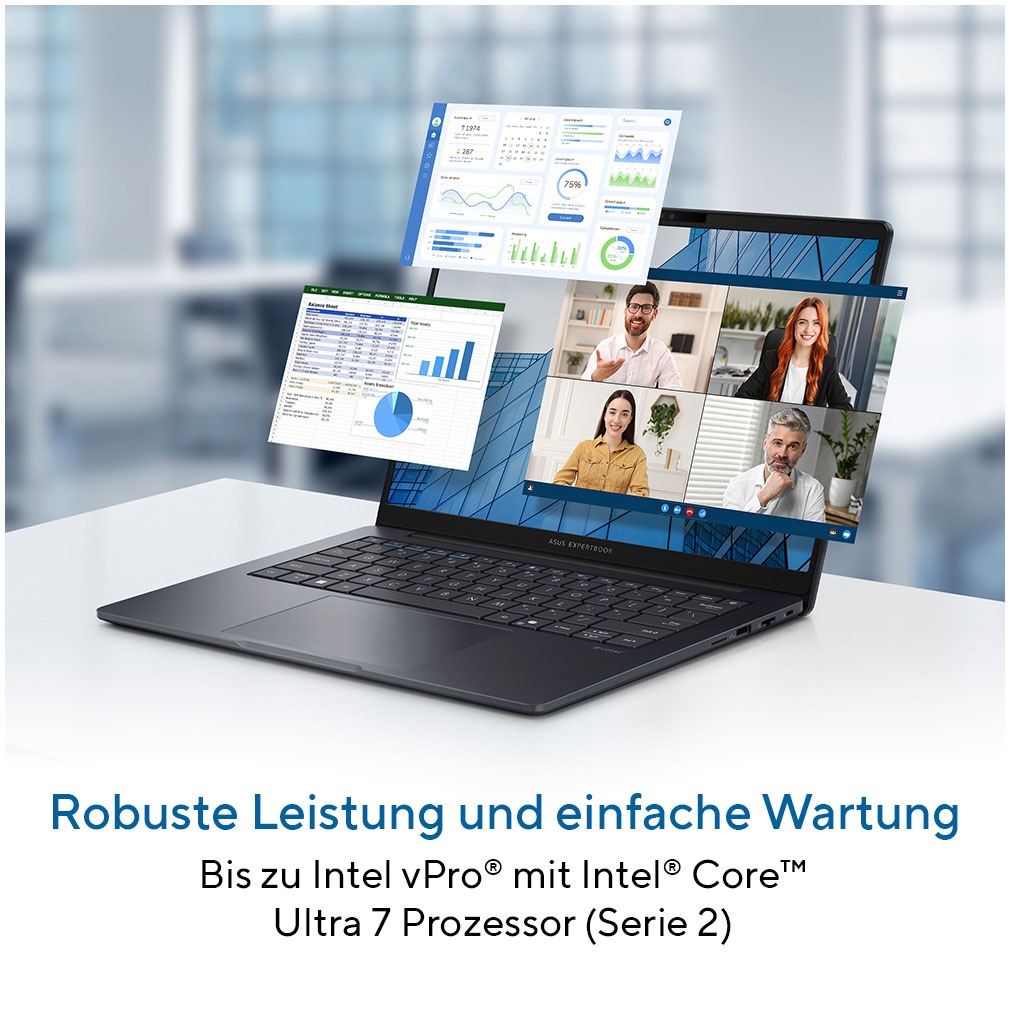 Asus Notebook »ExpertBook B3 B3405CCA-LY0066X« 35,6 cm / 14 ″ Intel Core Ultra 5 Intel Graphics 512 GB SSD
