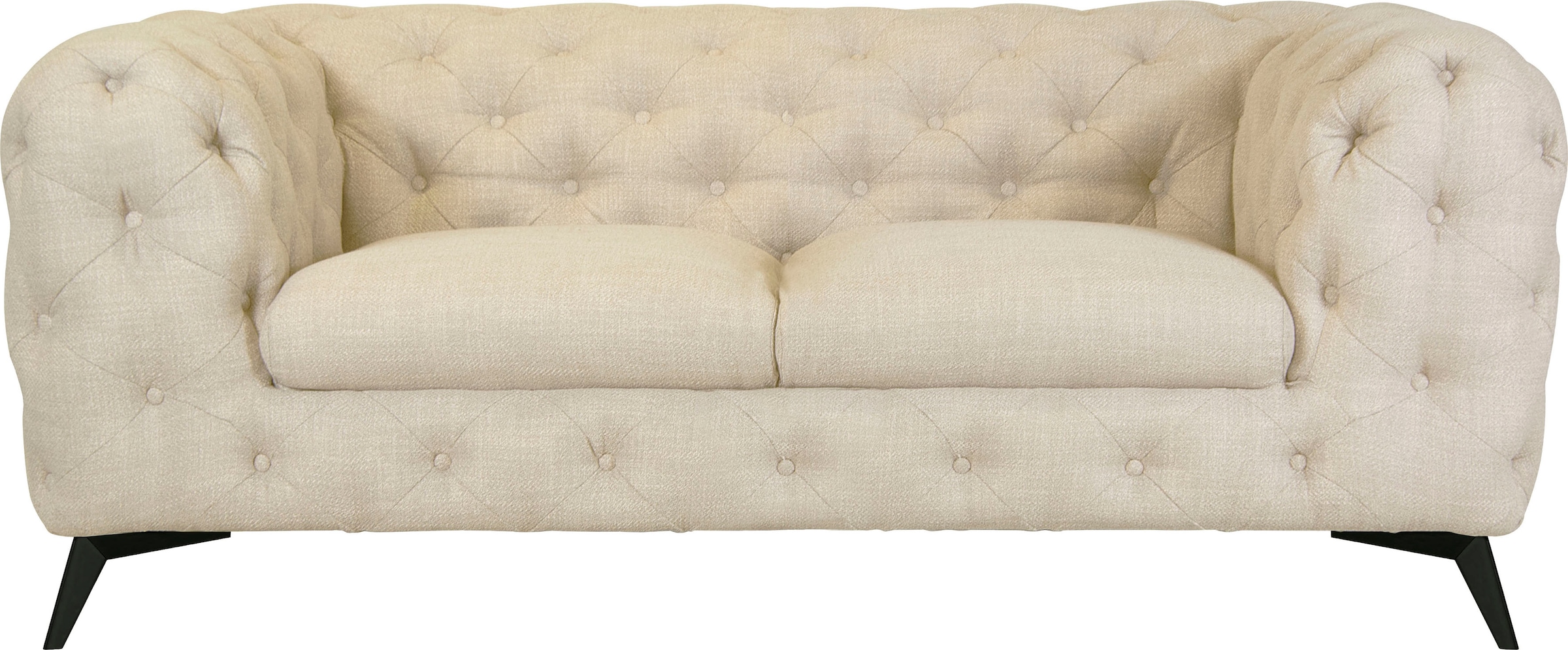 Leonique Chesterfield-Sofa »Glynis«, aufwändige Knopfheftung, moderne Chesterfield Optik, Fußfarbe wählbar