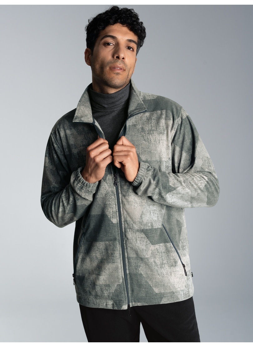 Trigema Fleecejacke »TRIGEMA Fleecejacke mit Allover-Print«, (1 St.)