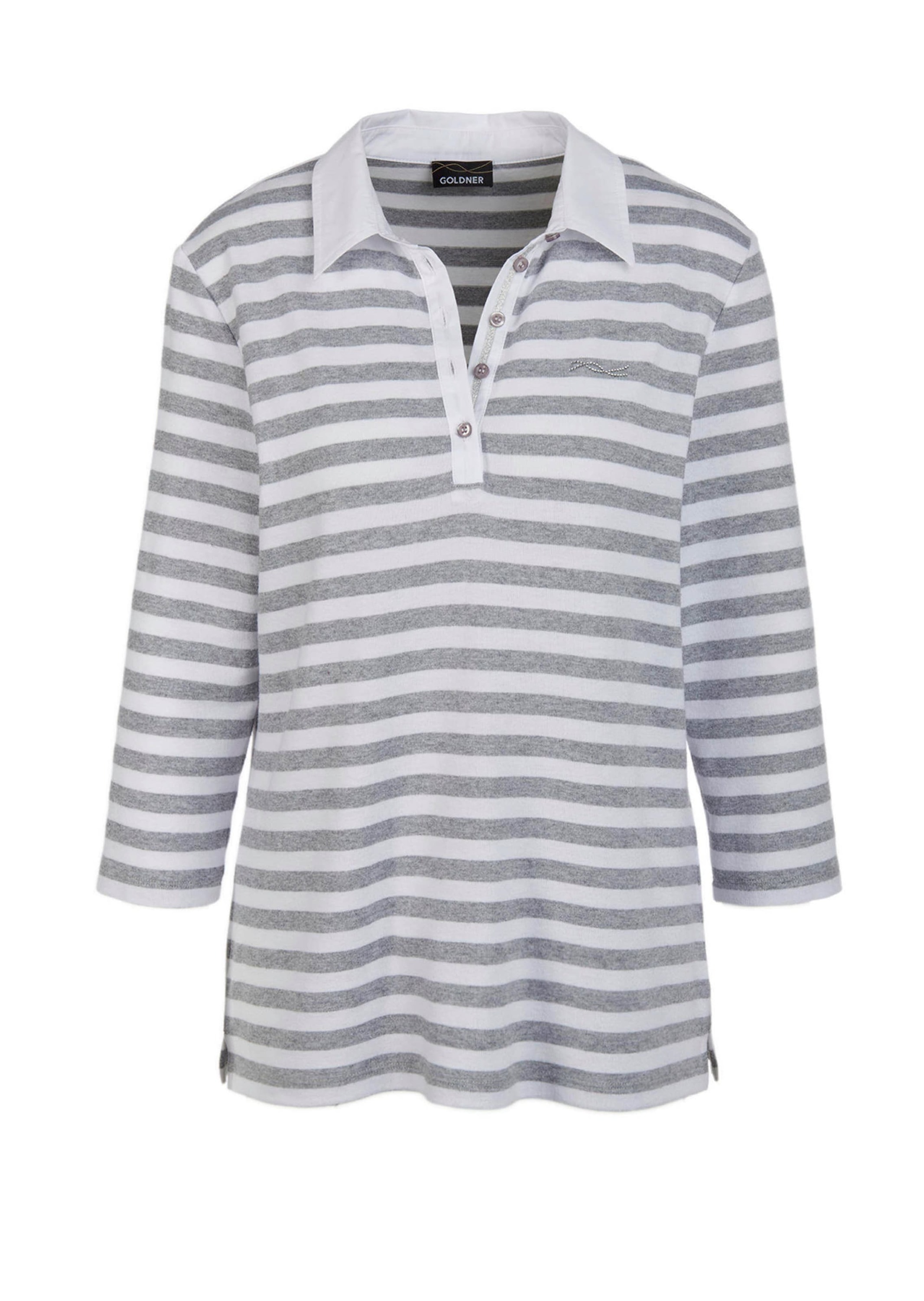 Goldner Poloshirt "Hochwertiges Langarmshirt Mit Polokragen" Mit Glitzernden Details
