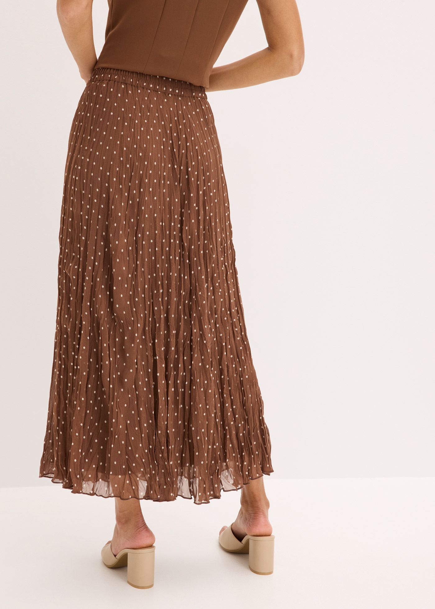 bonprix Plisseerock mit Elastikbund, in A-Linie, mit Crash-Optik günstig online kaufen