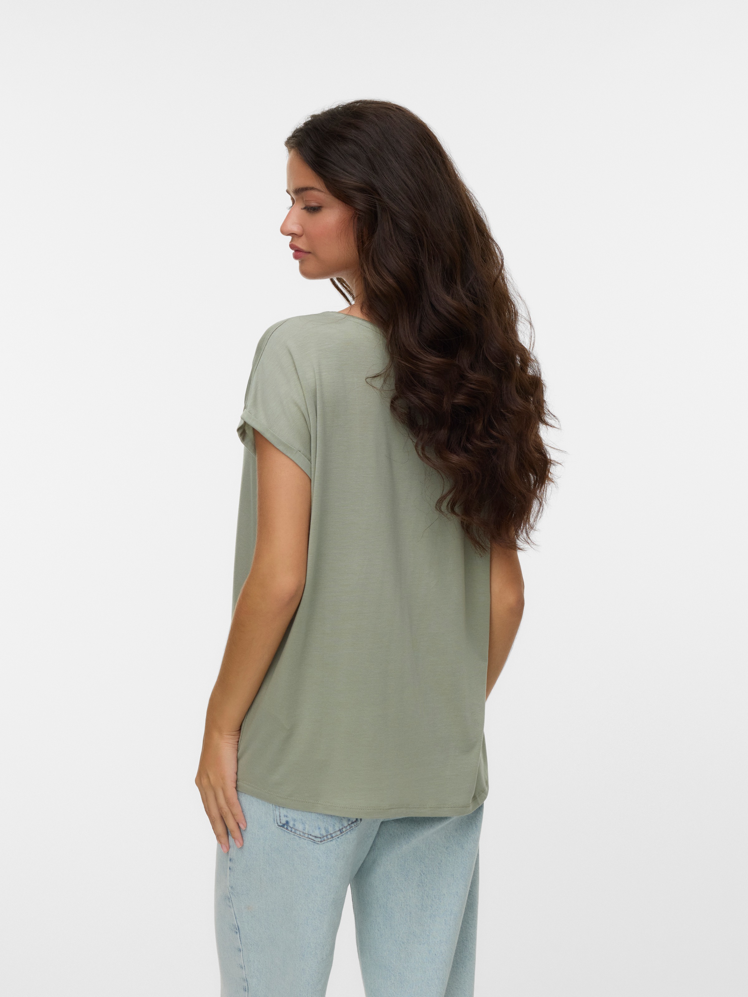 Vero Moda Rundhalsshirt "VMAVA PLAIN SS TOP GAJRS NOOS" günstig online kaufen