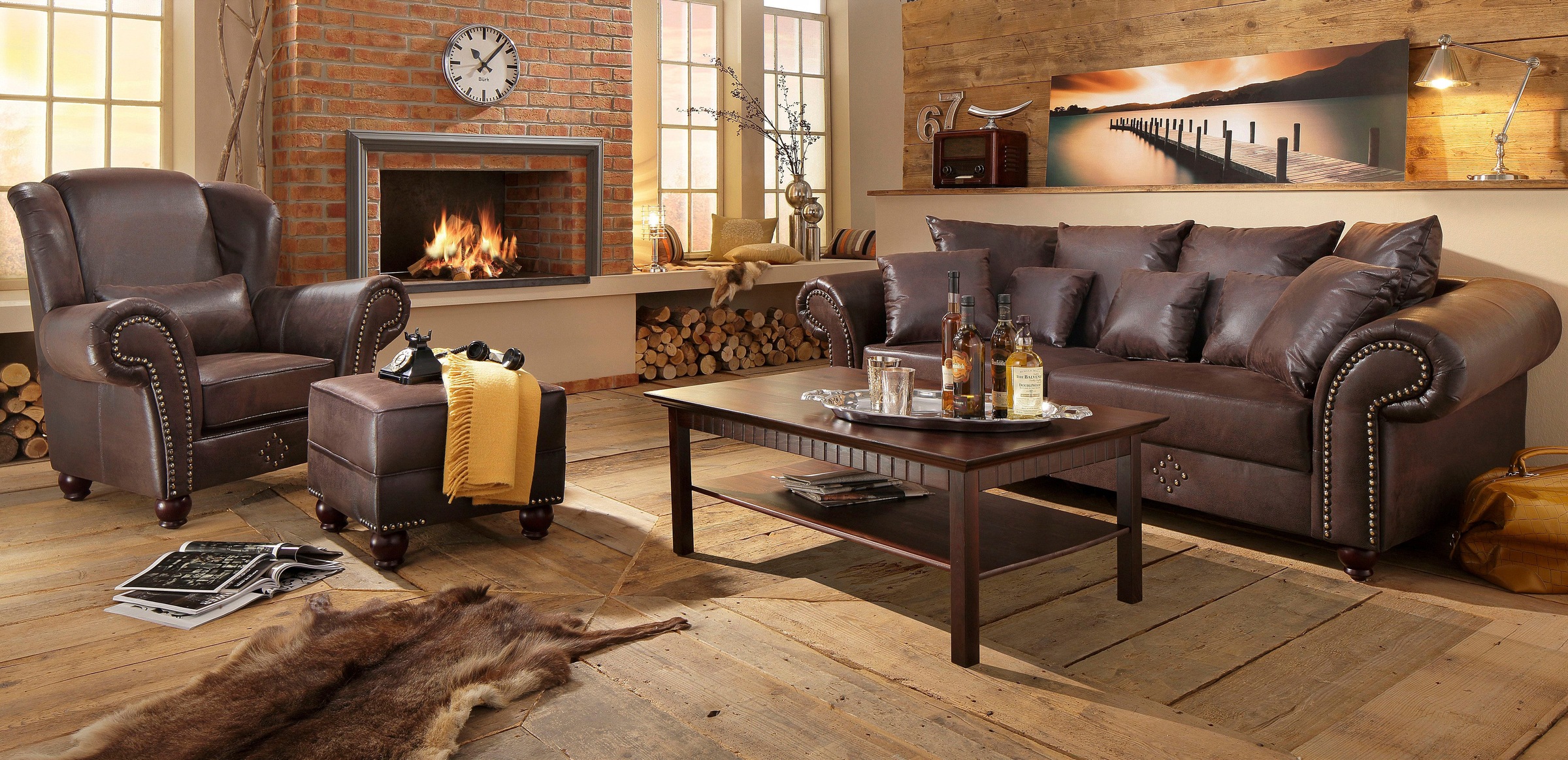 Home affaire Big-Sofa "King George Mega Sofa, viel Platz, Federkern" günstig online kaufen