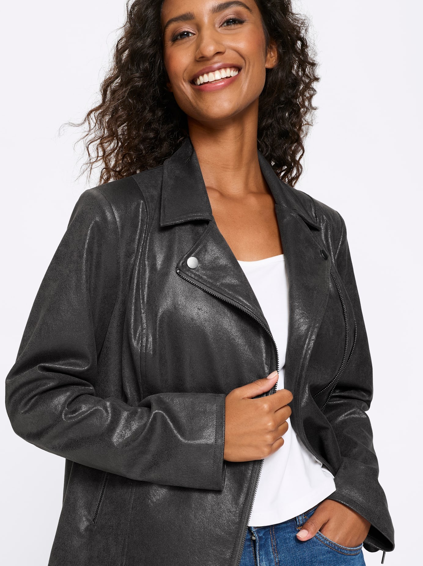 heine Lederimitat-Blazer »Lederimitat-Jacke«
