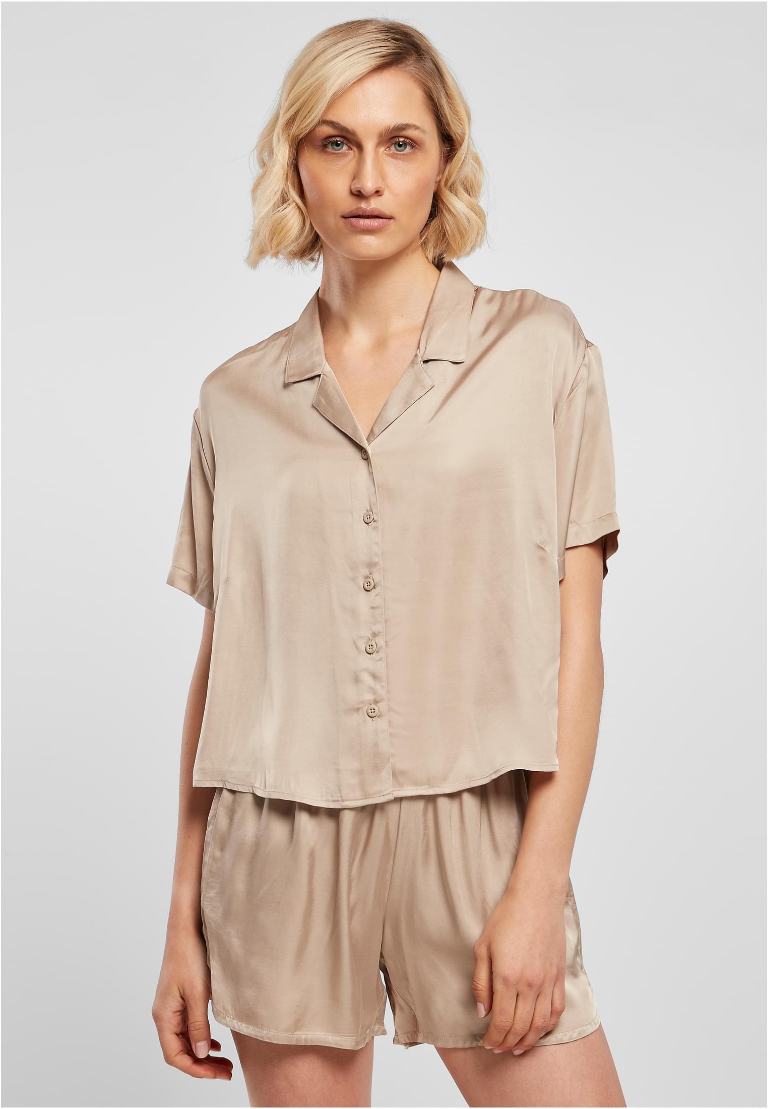 online tlg.) (1 Shirt«, URBAN Satin | »Damen Langarmhemd Viscose BAUR Resort bestellen Ladies CLASSICS