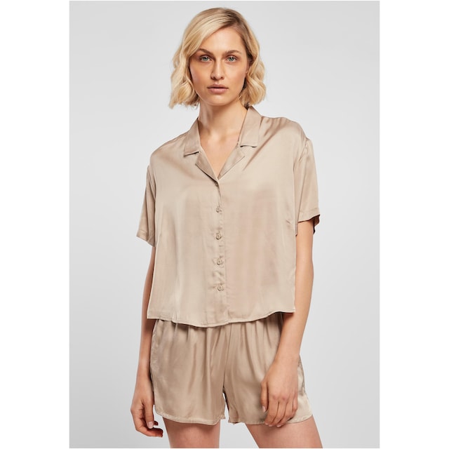 URBAN CLASSICS Langarmhemd »Damen Ladies Viscose Satin Resort Shirt«, (1 tlg.)  online bestellen | BAUR