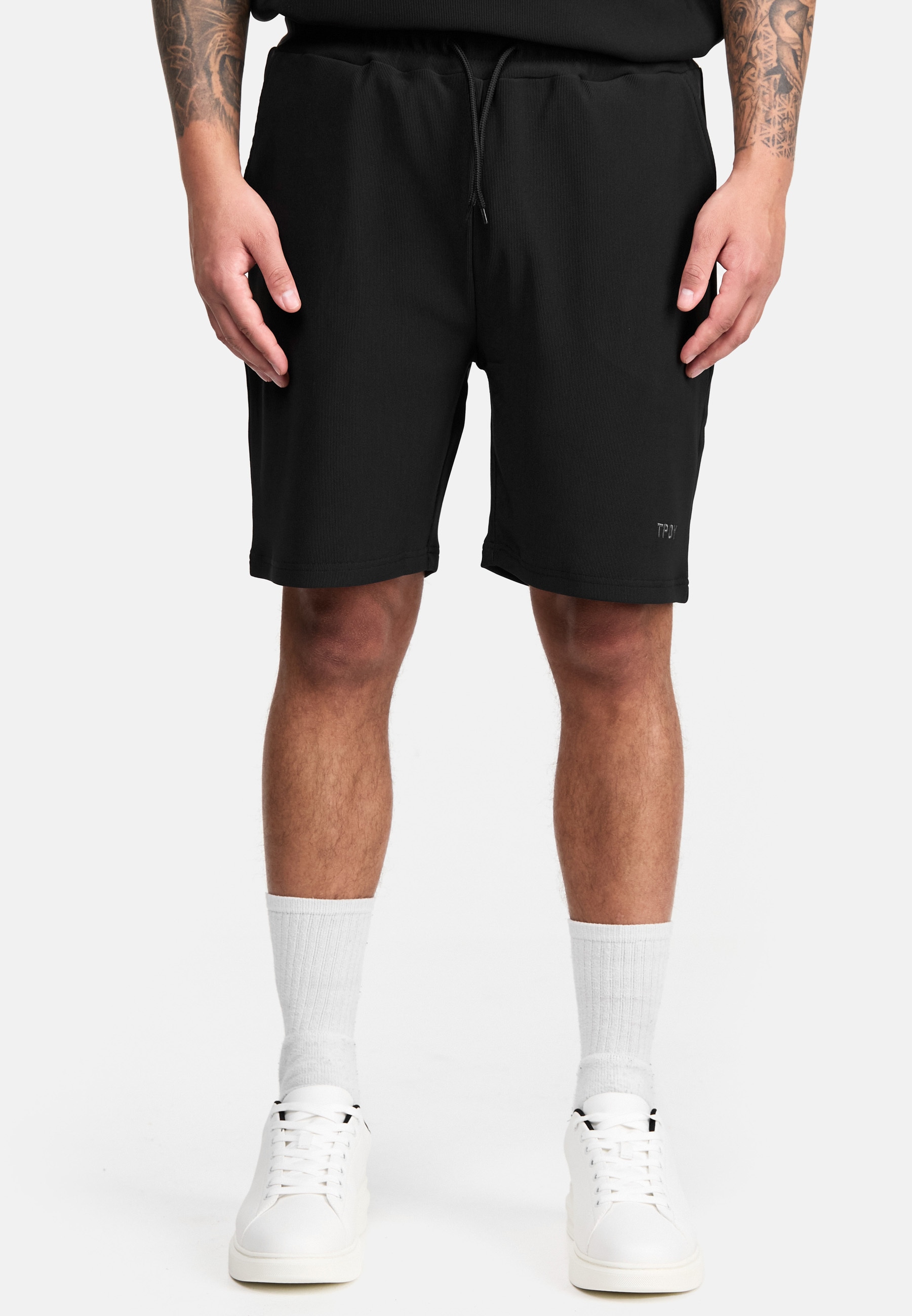 trueprodigy Shorts "Samuel Rippstrucktur Stickerei Eingrifftaschen"