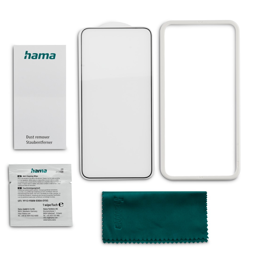 Hama Displayschutzglas »Displayschutzglas für Galaxy S24 (Panzerglas, D3O, Montagehilfe)«, für Samsung Galaxy S24