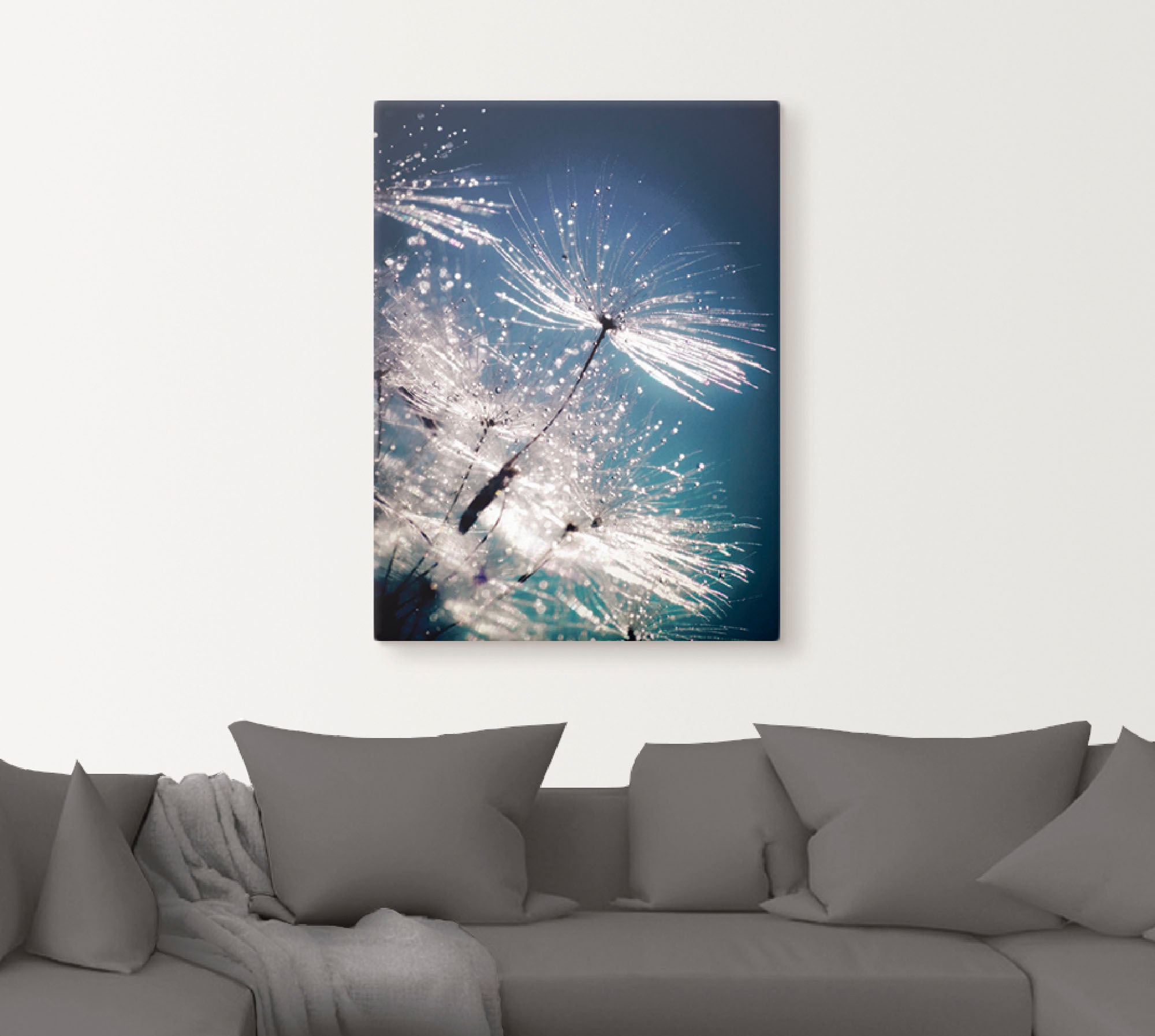 Artland Wandbild »Pusteblume Kristallschirmchen«, Blumen, (1 St.), auf Keilrahmen gespannt