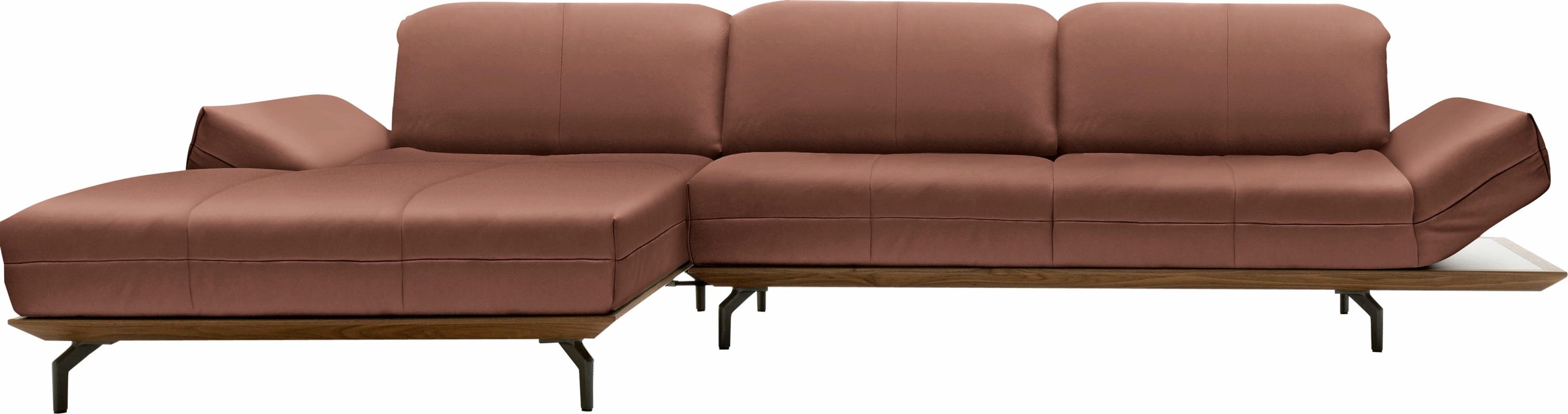 Creation BY ROLF BENZ Ecksofa »CR.420, Designecksofa, L-Form«, in 2 Qualitäten, Holzrahmen in Eiche Natur oder Nußbaum, Breite 293 cm