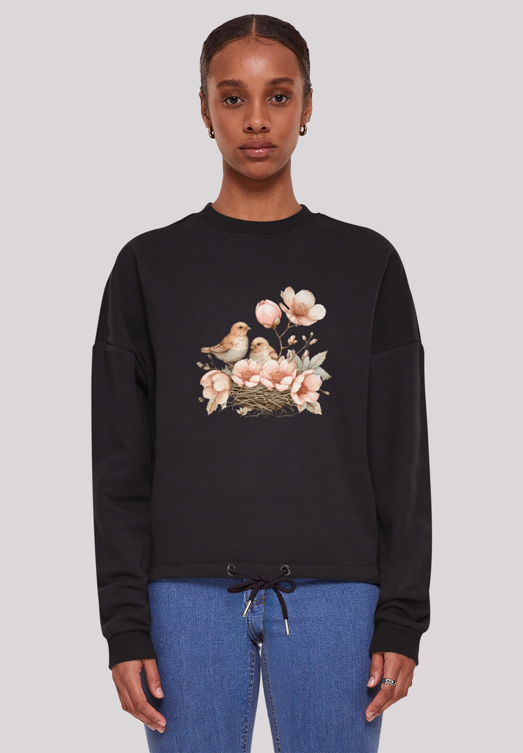 F4NT4STIC Sweatshirt "Vogelnest Blumen", Premium Qualität günstig online kaufen