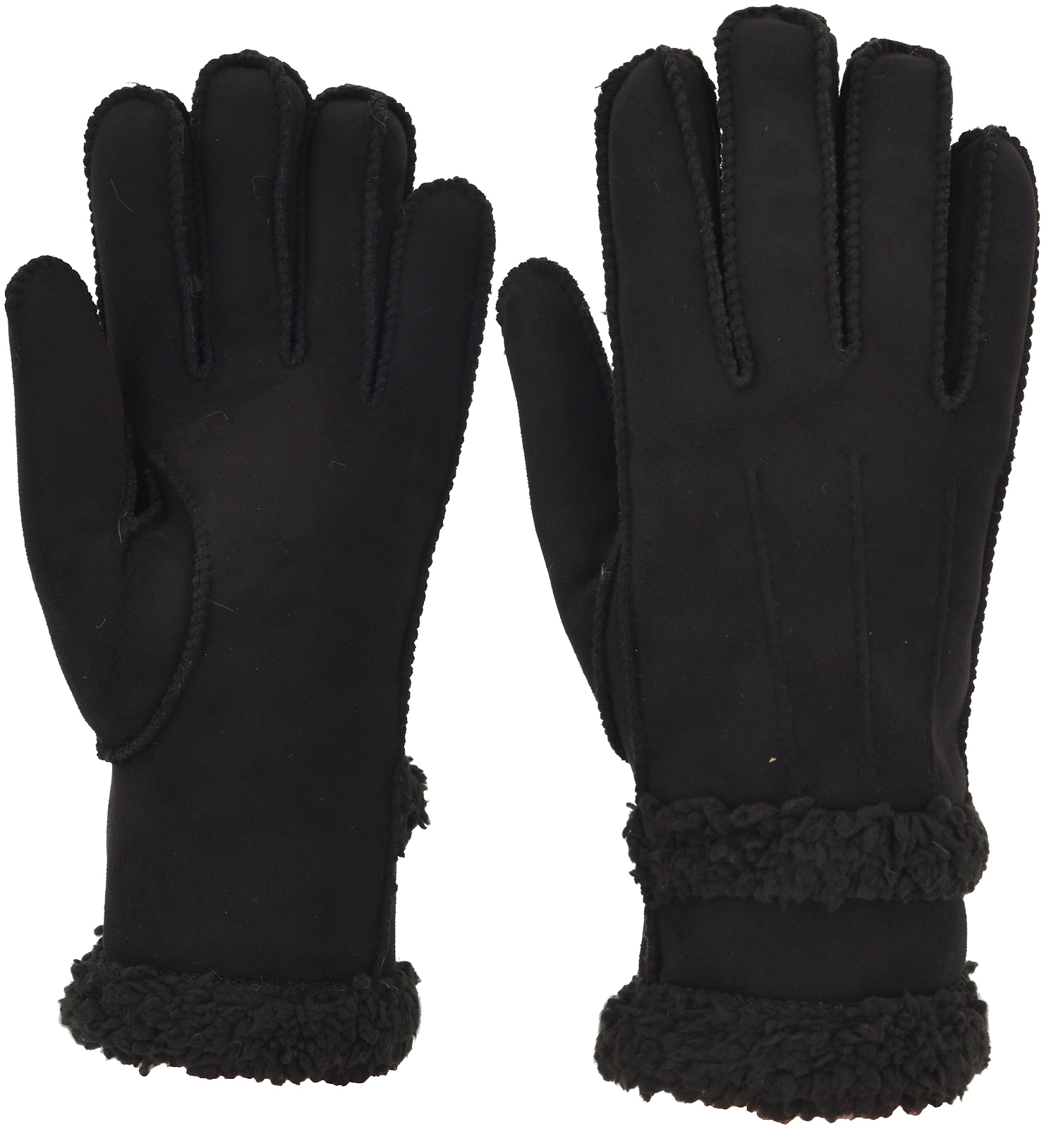 styleBREAKER Fleecehandschuhe "Handschuhe Wildleder Optik mit Teddyfleece" 1 Stk.