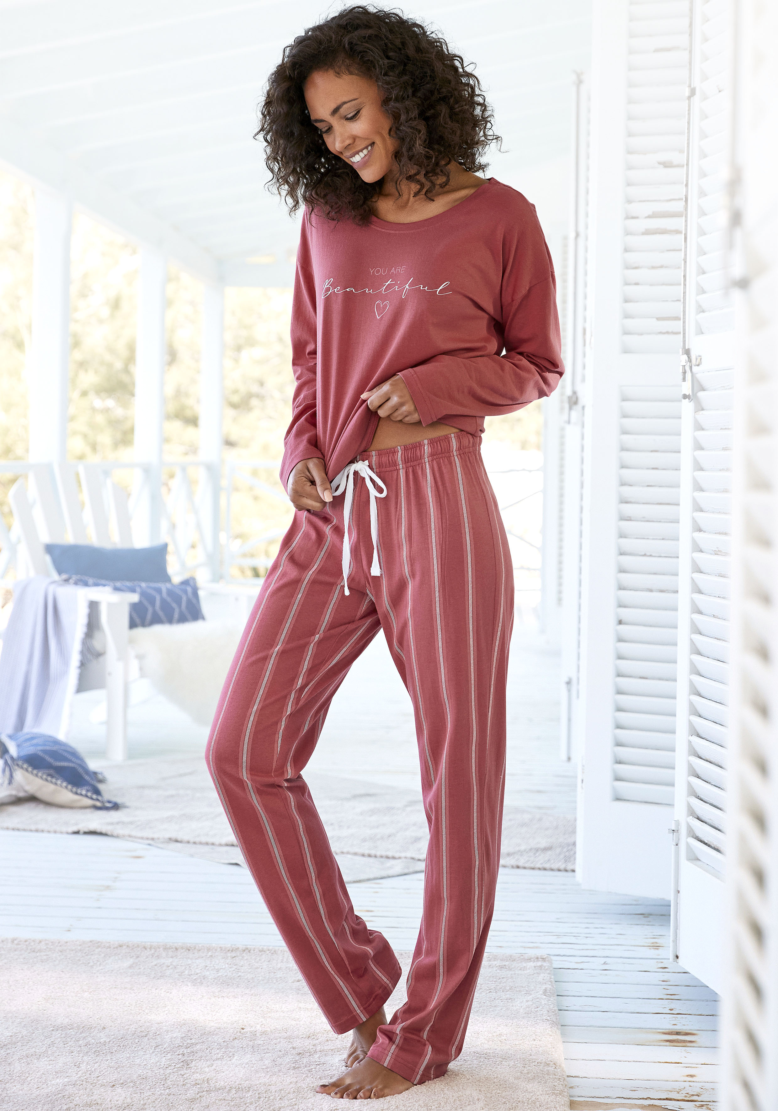 Vivance Dreams by Lascana Pyjama Set, 2 tlg. mit Frontdruck
