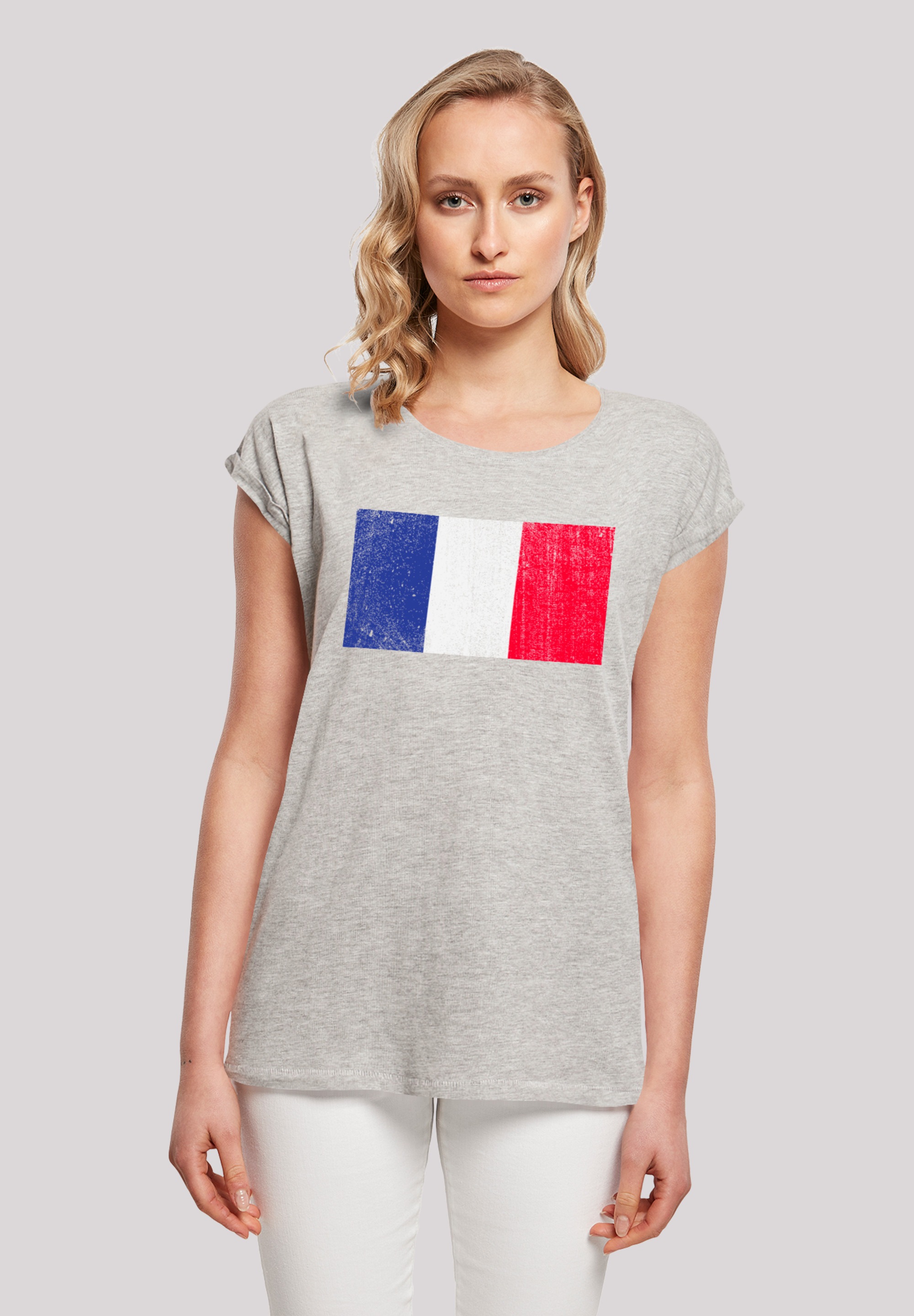 F4NT4STIC T-Shirt "France Frankreich Flagge distressed", Print