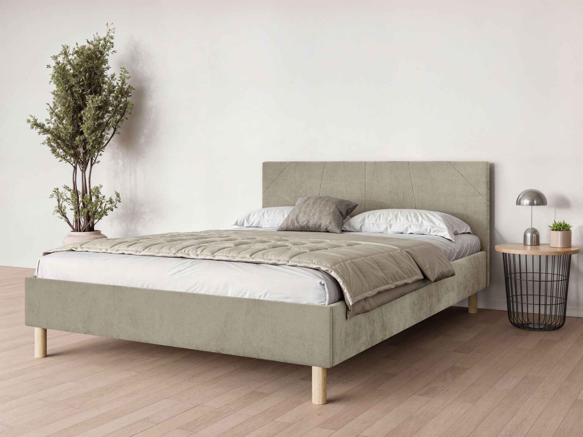 Home affaire Collection Polsterbett "Albybyn, Bettgestell mit Kopfteil und Lattenrost, in 2 Breiten" ohne Bettkasten und Matratze, in 2 Breiten- 140 und 160 cm
