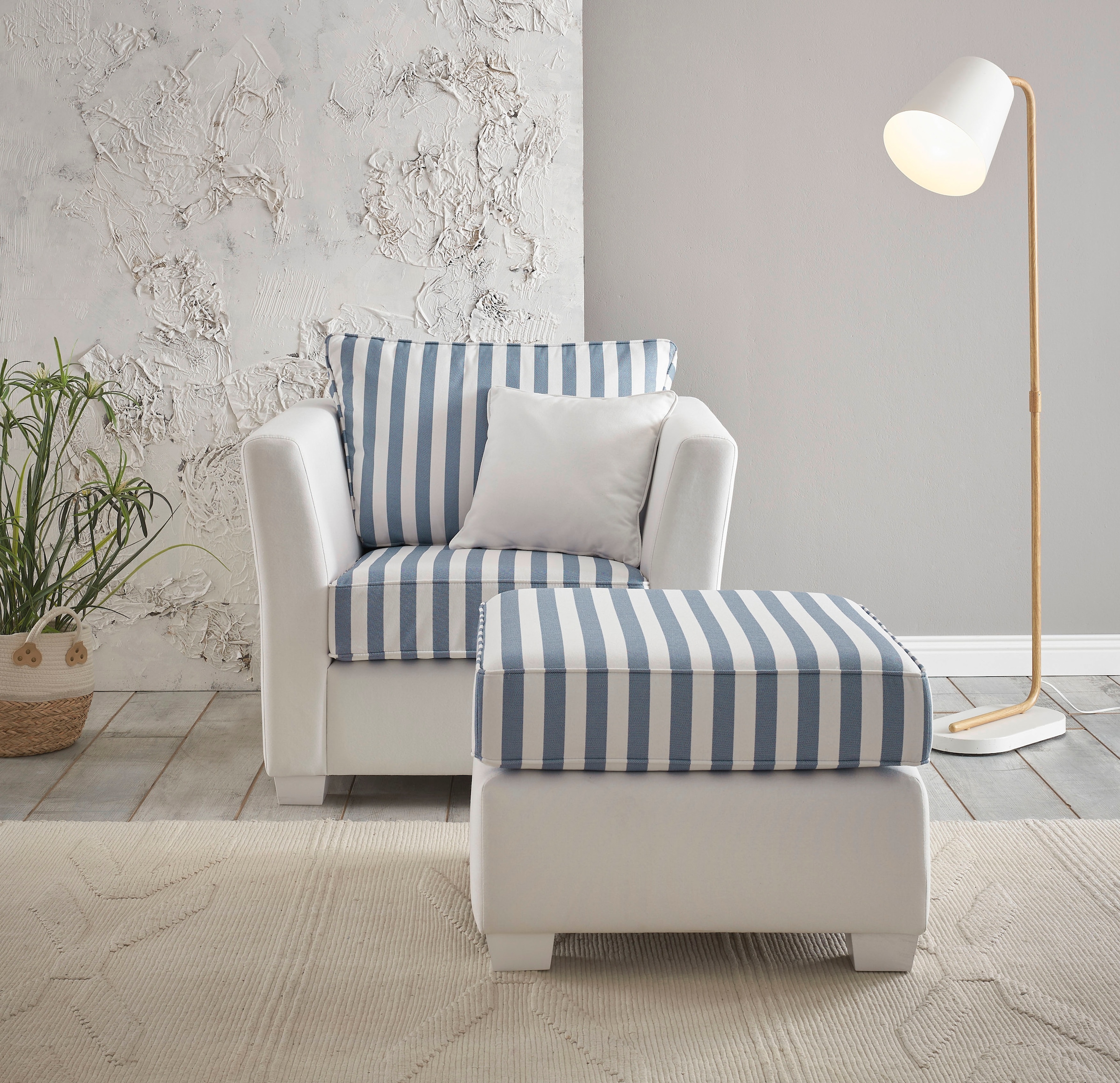 Home affaire Sitzgruppe "CALIFORNIA" 2 Stk. tlg. maritimer Landhausstil, Se günstig online kaufen