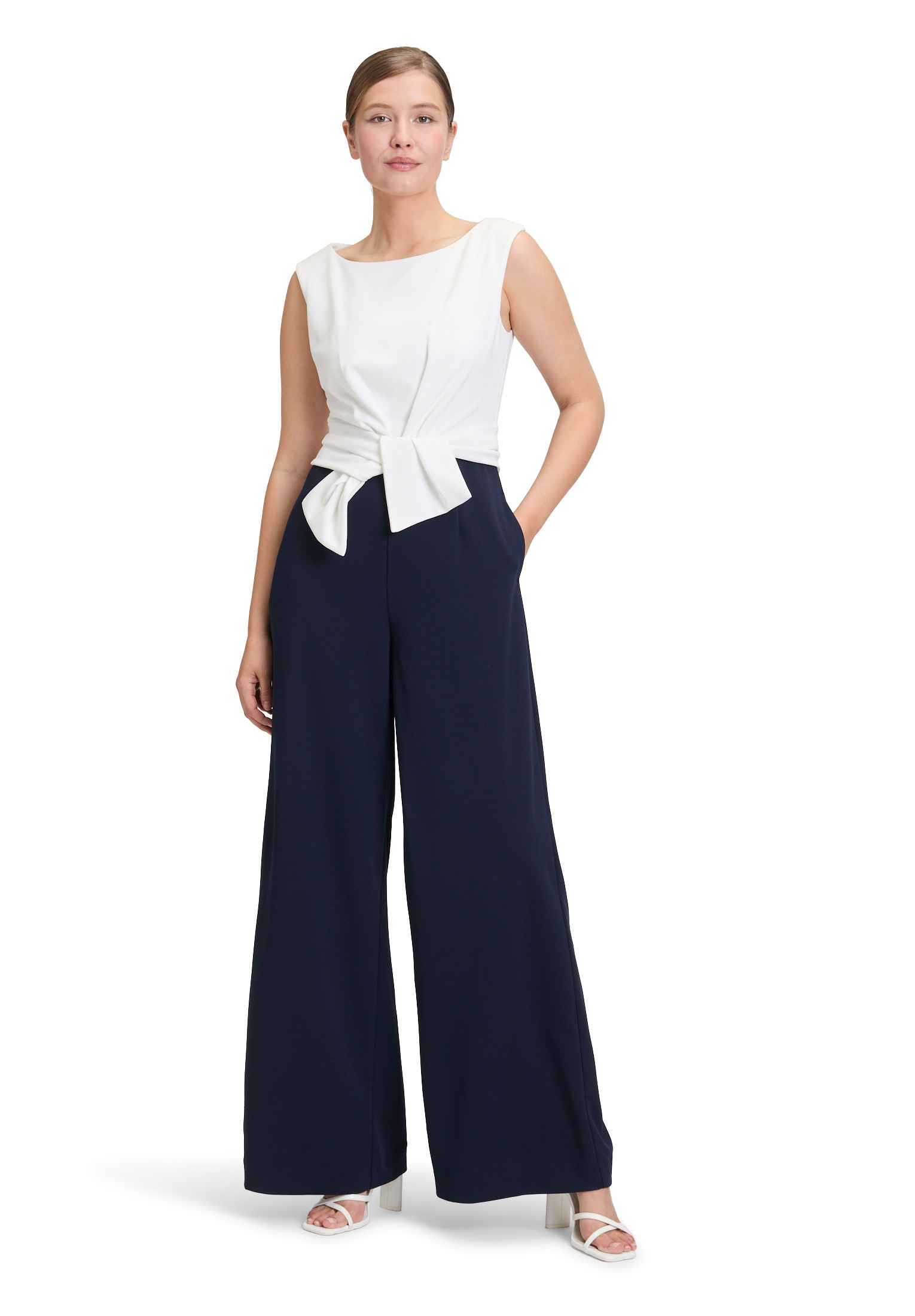 Vera Mont Overall "Damen Jumpsuit mit weitem Bein" 1 Stk. tlg. Bunddetail günstig online kaufen