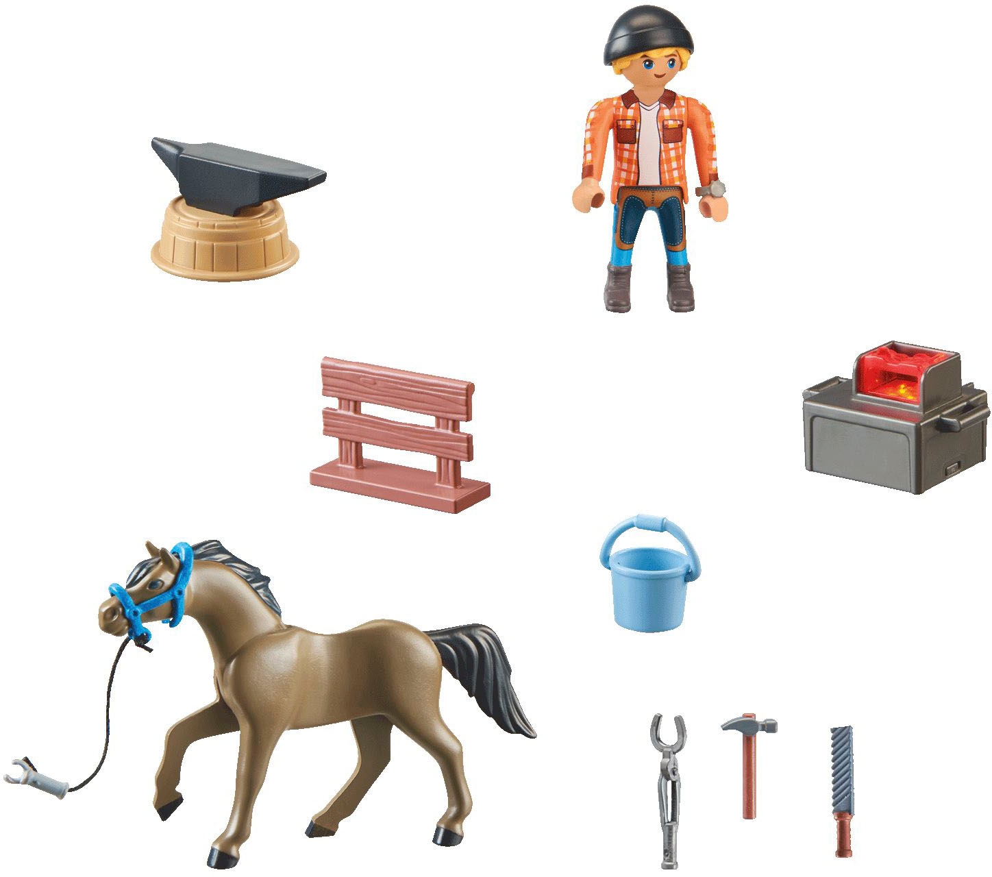 Playmobil® Konstruktions-Spielset »Hufschmied Ben & Achilles (71357), Horses of Waterfall«