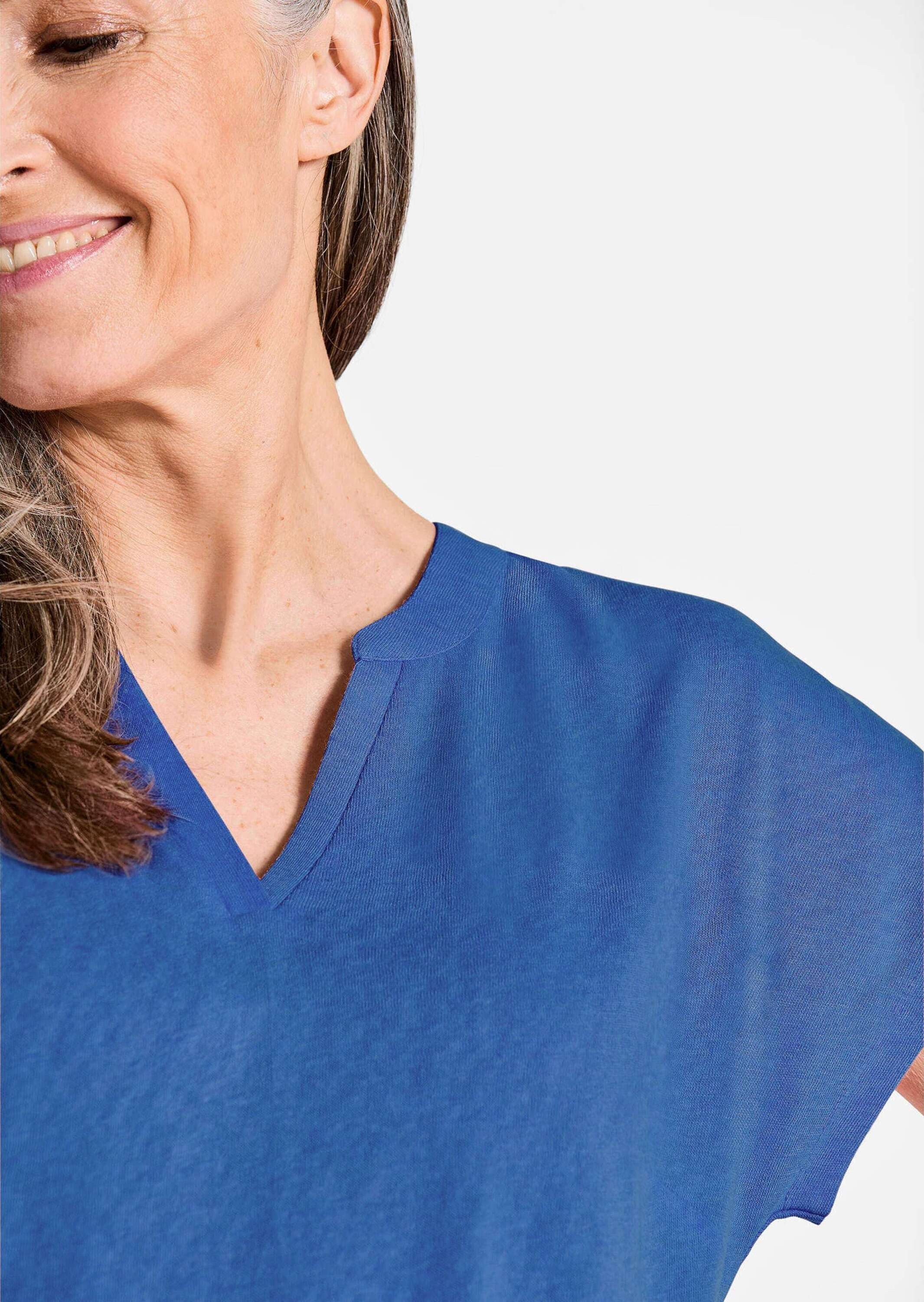 GOLDNER Kurzarmshirt »Luftiges Basicshirt mit V-Ausschnitt«