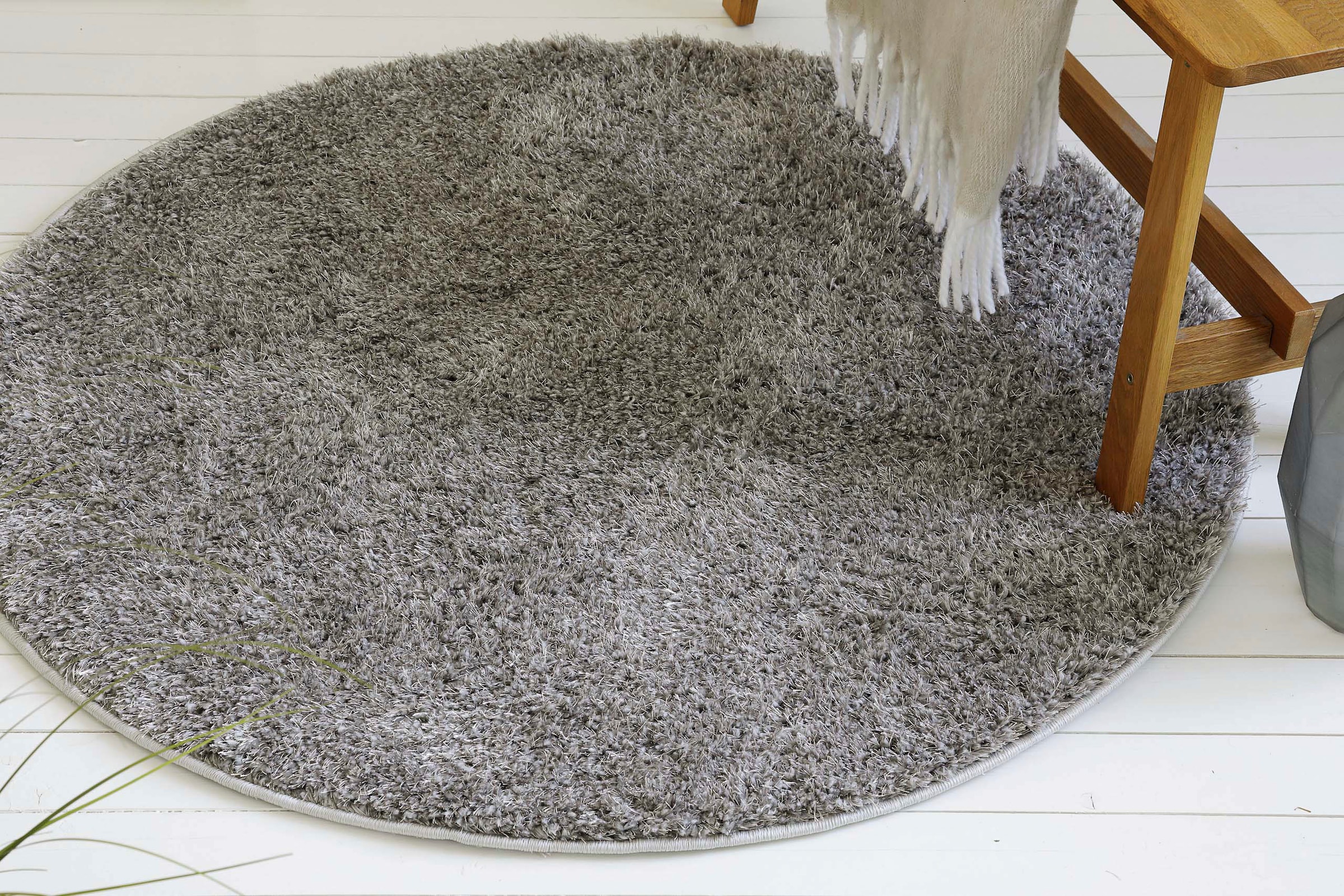 OTTO home Hochflor-Teppich "Nickolas, auch als Läufer erhältlich" rund 30 mm Höhe Langflor, Shaggy, weicher Hochflor, uni farben, mit Glanz, Wohnzimmer
