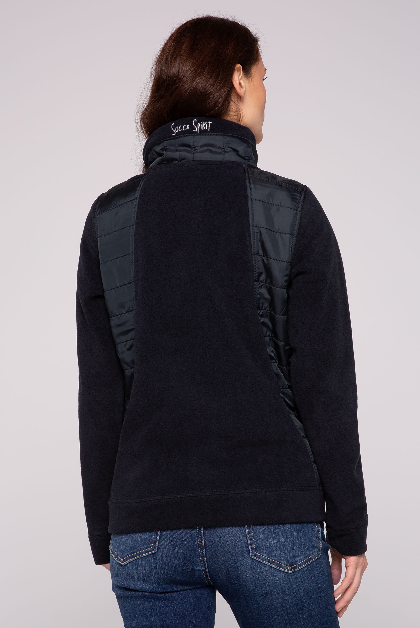 SOCCX Fleecejacke, ohne Kapuze, mit Stehkragen