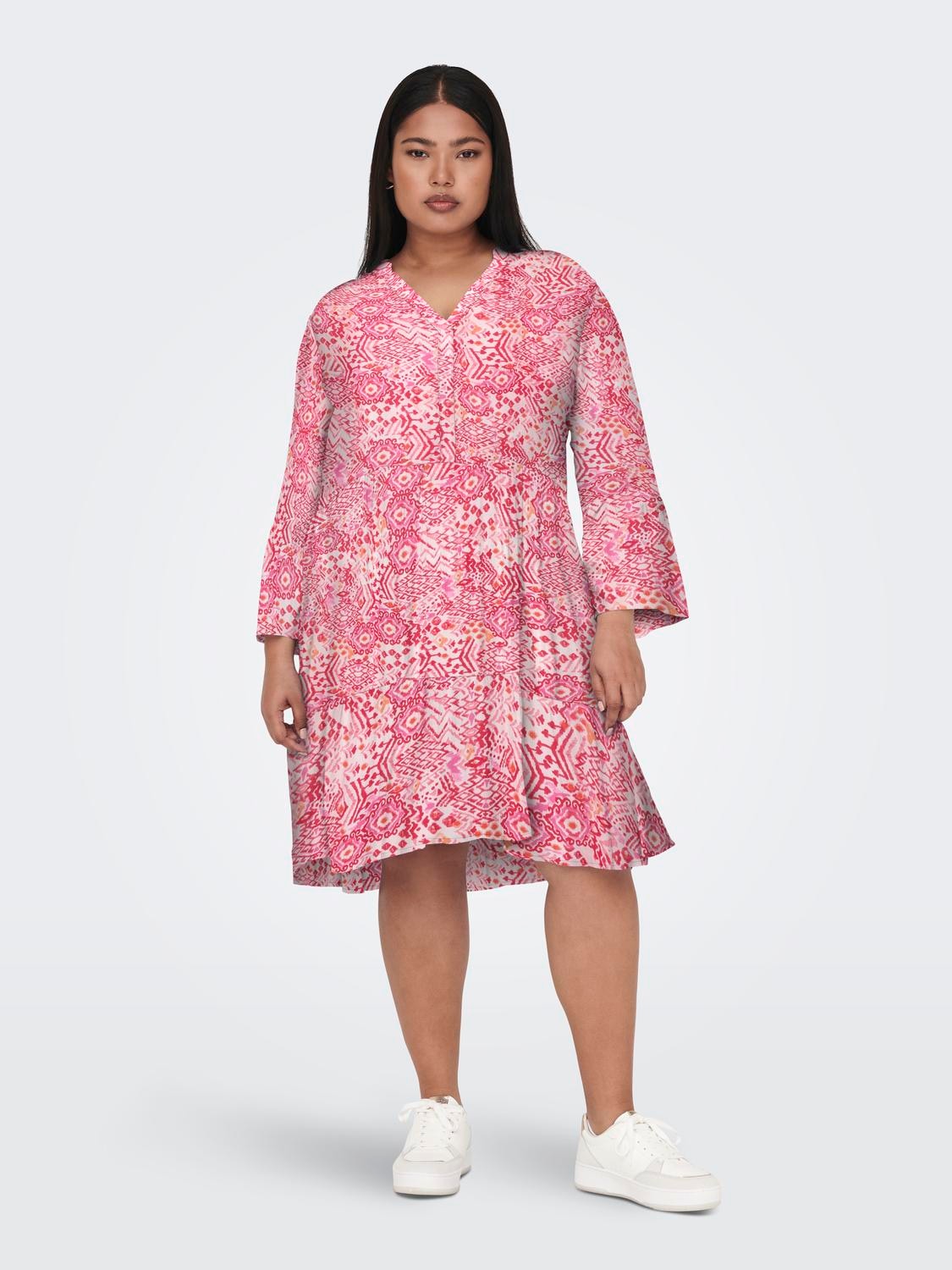ONLY CARMAKOMA Tunikakleid "CARMARRAKESH LIFE 3/4 TUNIC DRESS AOP", Sommerk günstig online kaufen