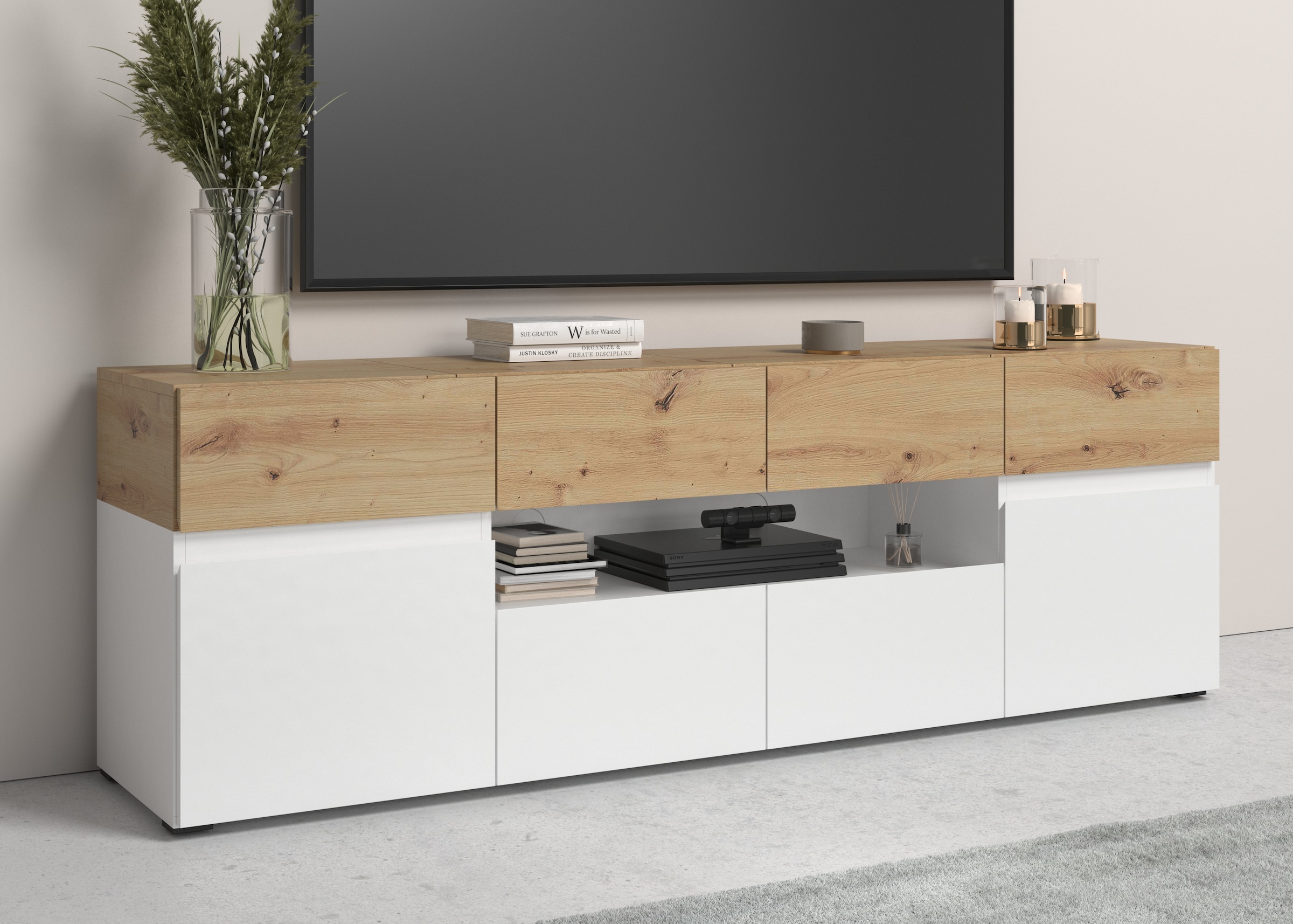 Home affaire Lowboard "Rimini" Breite 180 cm günstig online kaufen