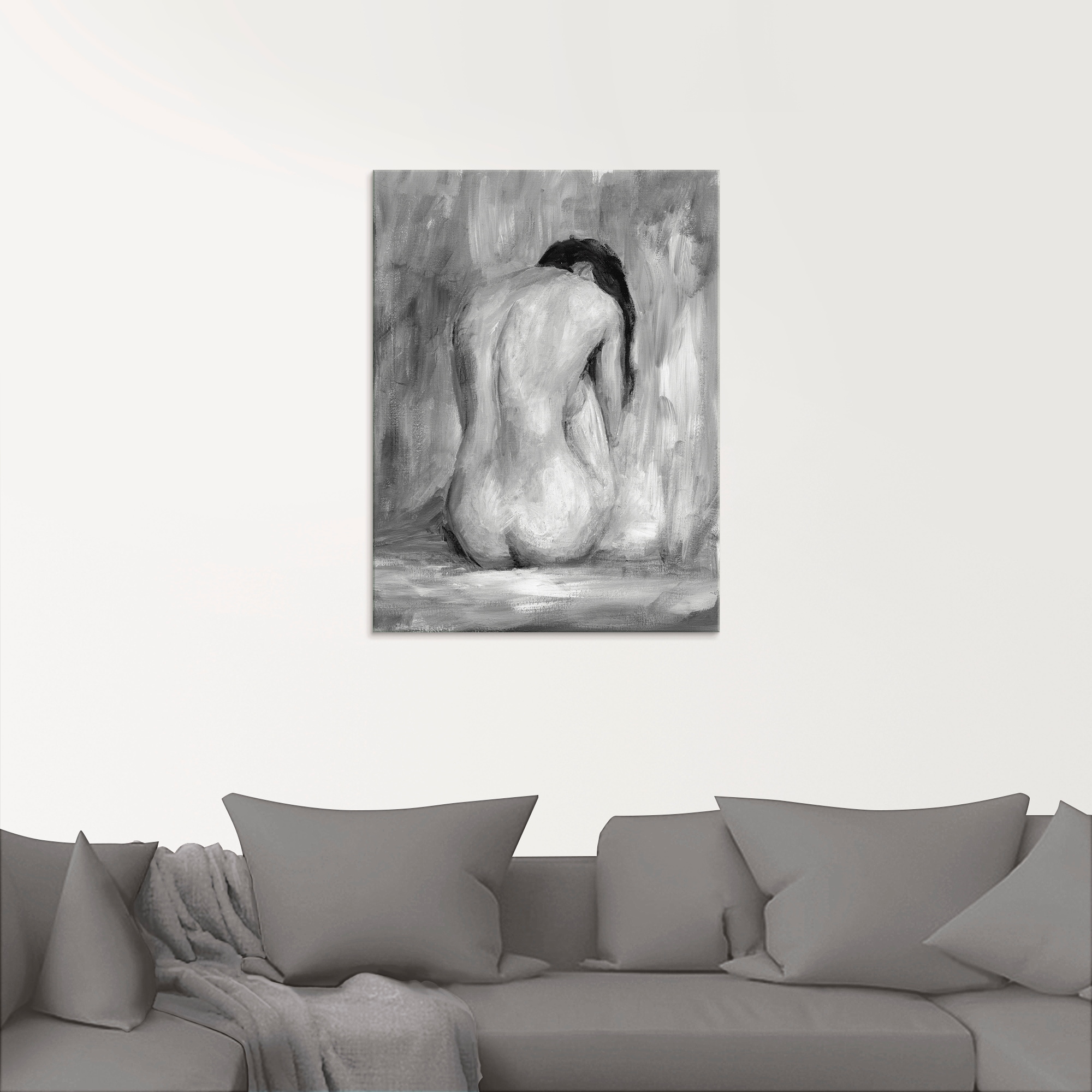 Artland Glasbild »Figur in schwarz & weiß II«, Frau, (1 St.), in verschiedenen Größen