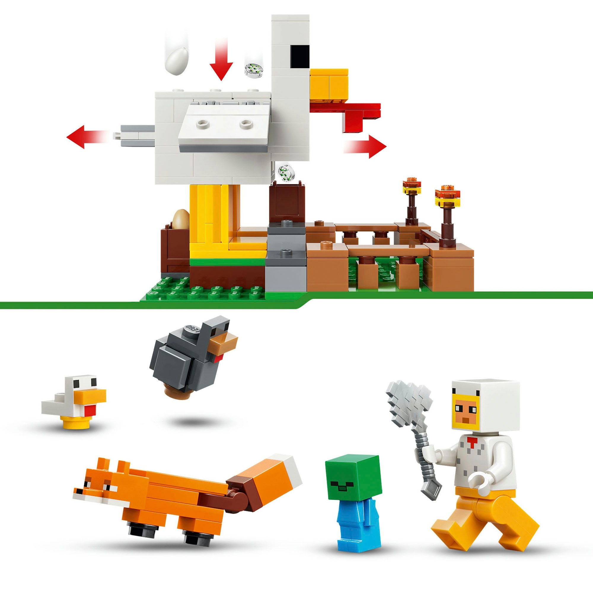 LEGO® Konstruktionsspielsteine »Hühnerfarm (21585), LEGO Minecraft« Made in Europe