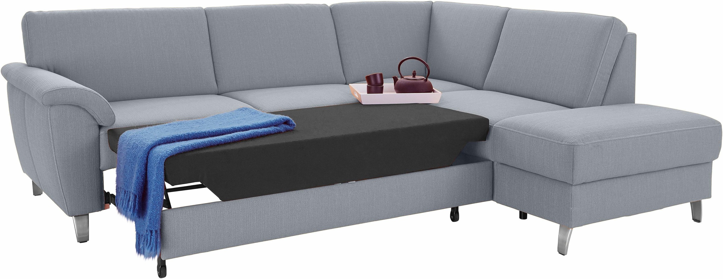 sit&more Ecksofa »Texel L-Form«, mit Federkern, wahlweise mit Bettfunktion und Bettkasten
