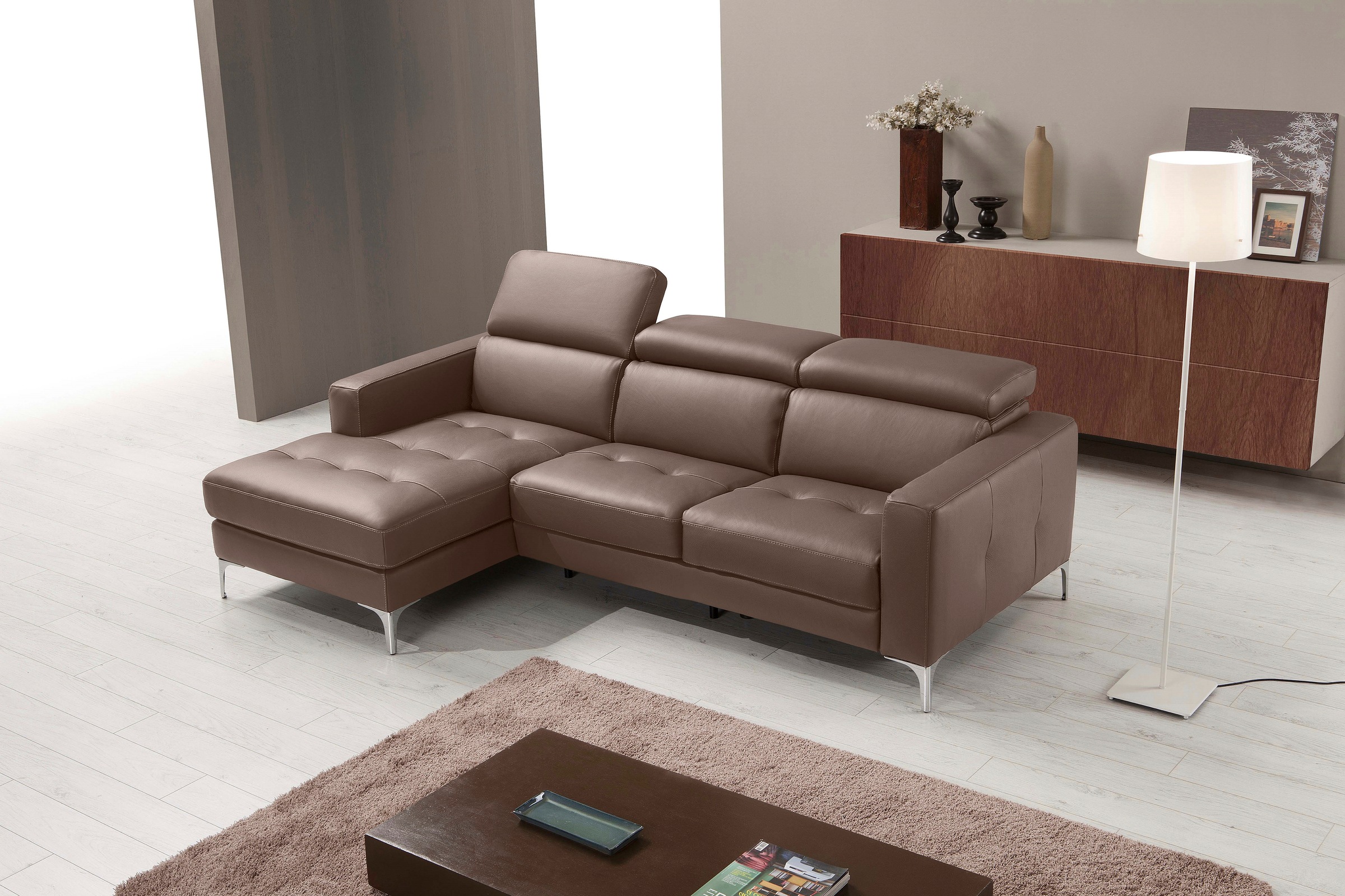 Egoitaliano Ecksofa »Matt, erstklassiger Sitzkomfort, aufwendige Detailverarbeitung, L-Form«, mit verstellbaren Kopfteilen zum Relaxen