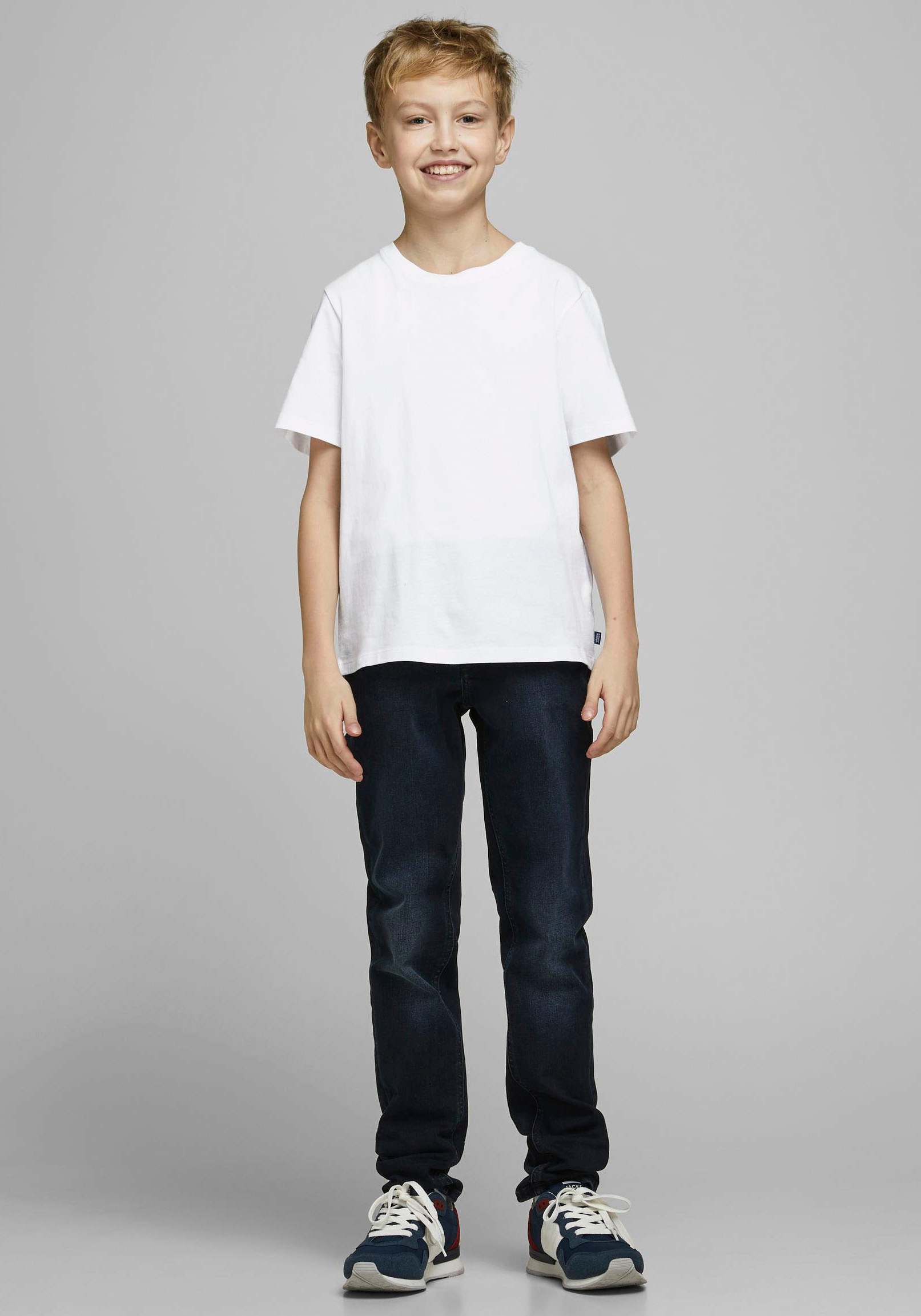 Jack & Jones Junior Rundhalsshirt »JJEORGANIC figurbetont, atmungsaktiv, kombinierbar«, unifarben, casual, slim fit, Jersey, Rundhals