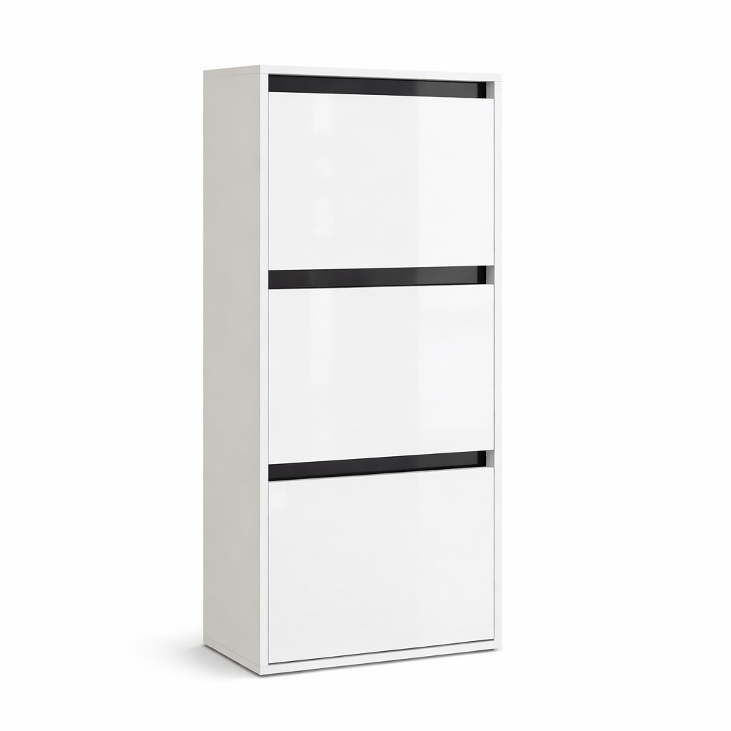 OTTO home Schuhschrank "Locco, Schuhregal, Schuhkommode, Breite 50 cm" Schuhkipper, UV-lackiert, Hochglanz, grifflos, 3-türig