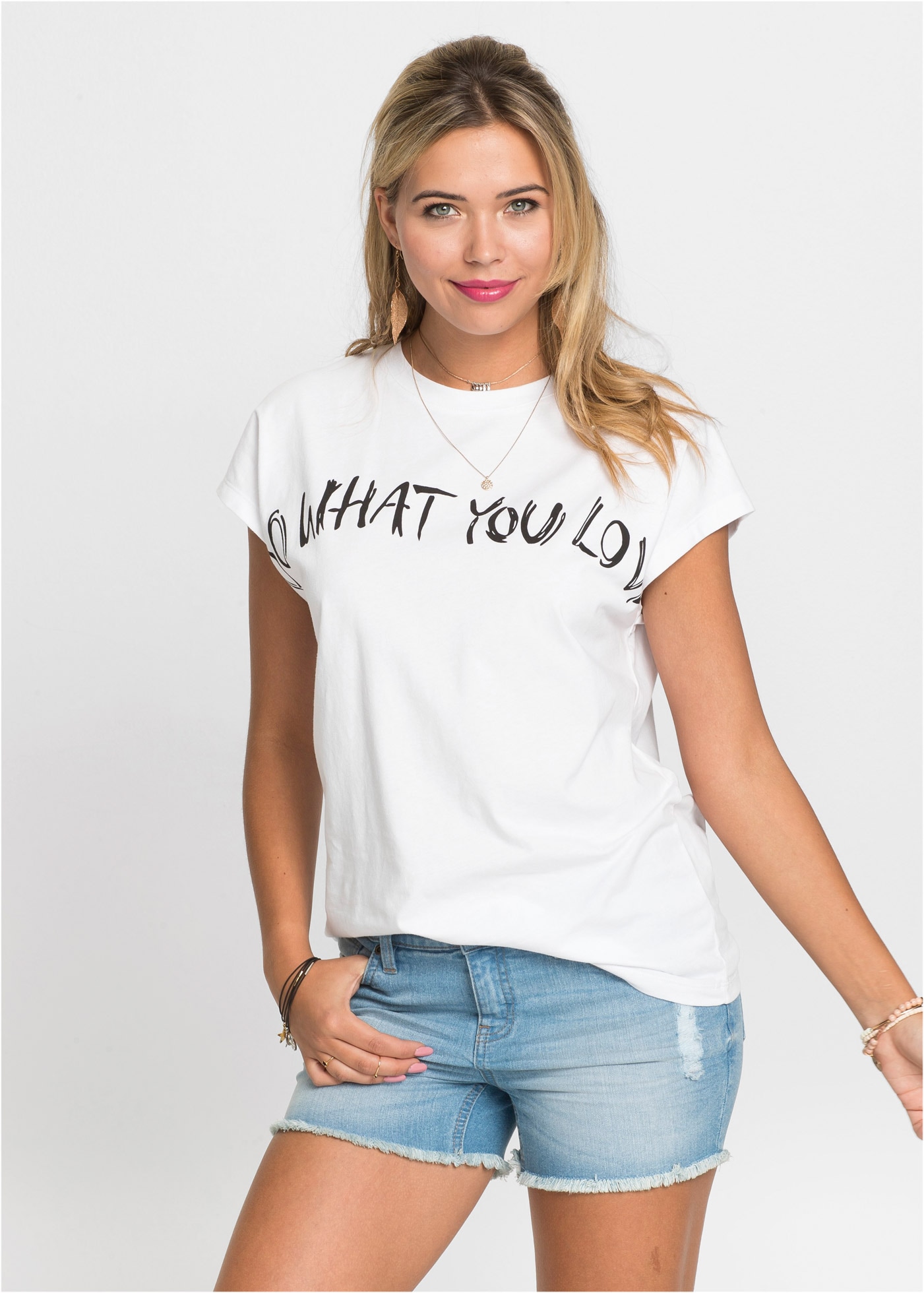 bonprix Oversize-Shirt bequeme Passform, Kurzarm-Design, aus reiner Baumwol günstig online kaufen