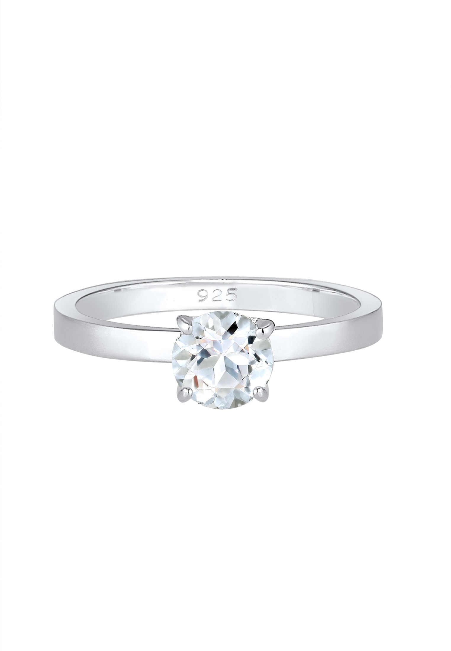 Elli Premium Verlobungsring »Solitär Topas Weiß 925 Sterling Silber«