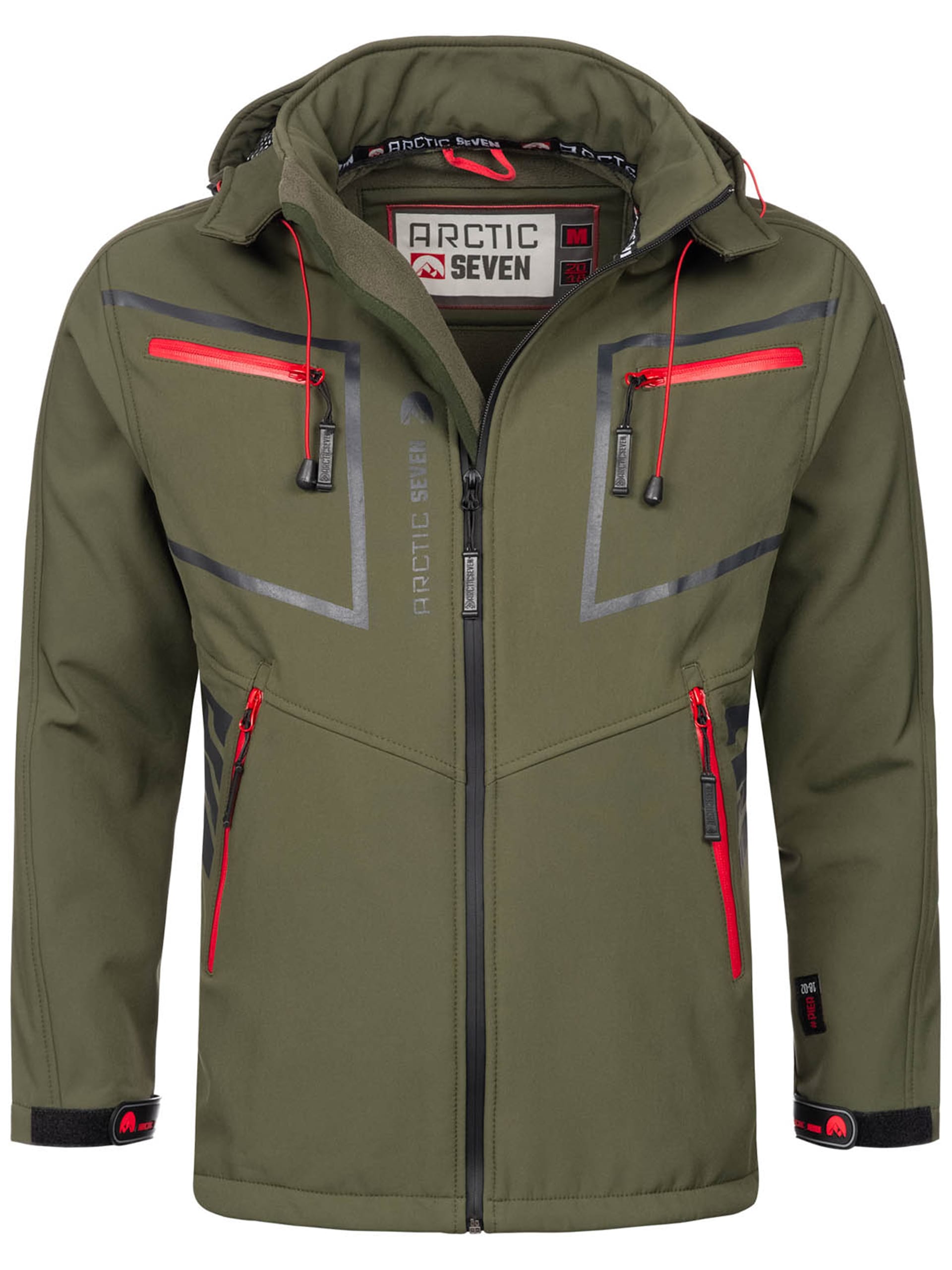 Arctic Seven Softshelljacke »ASPierr«, sportliche Outdoor Funktionsjacke mit abnehmbarer Kapuze