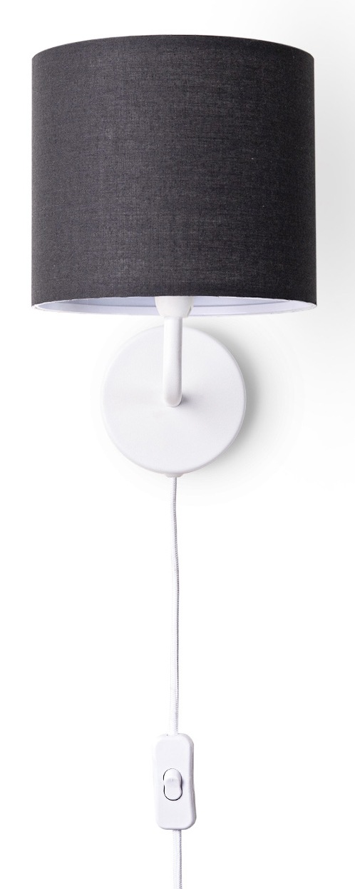 PACO HOME Wandleuchte "Uni Color", weiß, 1, Ø 18cm H: 26,5cm, Leuchten, Wandlampe Schalter Flur Wohnzimmer Ø…18cm Unifarben Deko Kabel 3m E14, Wandleuchte