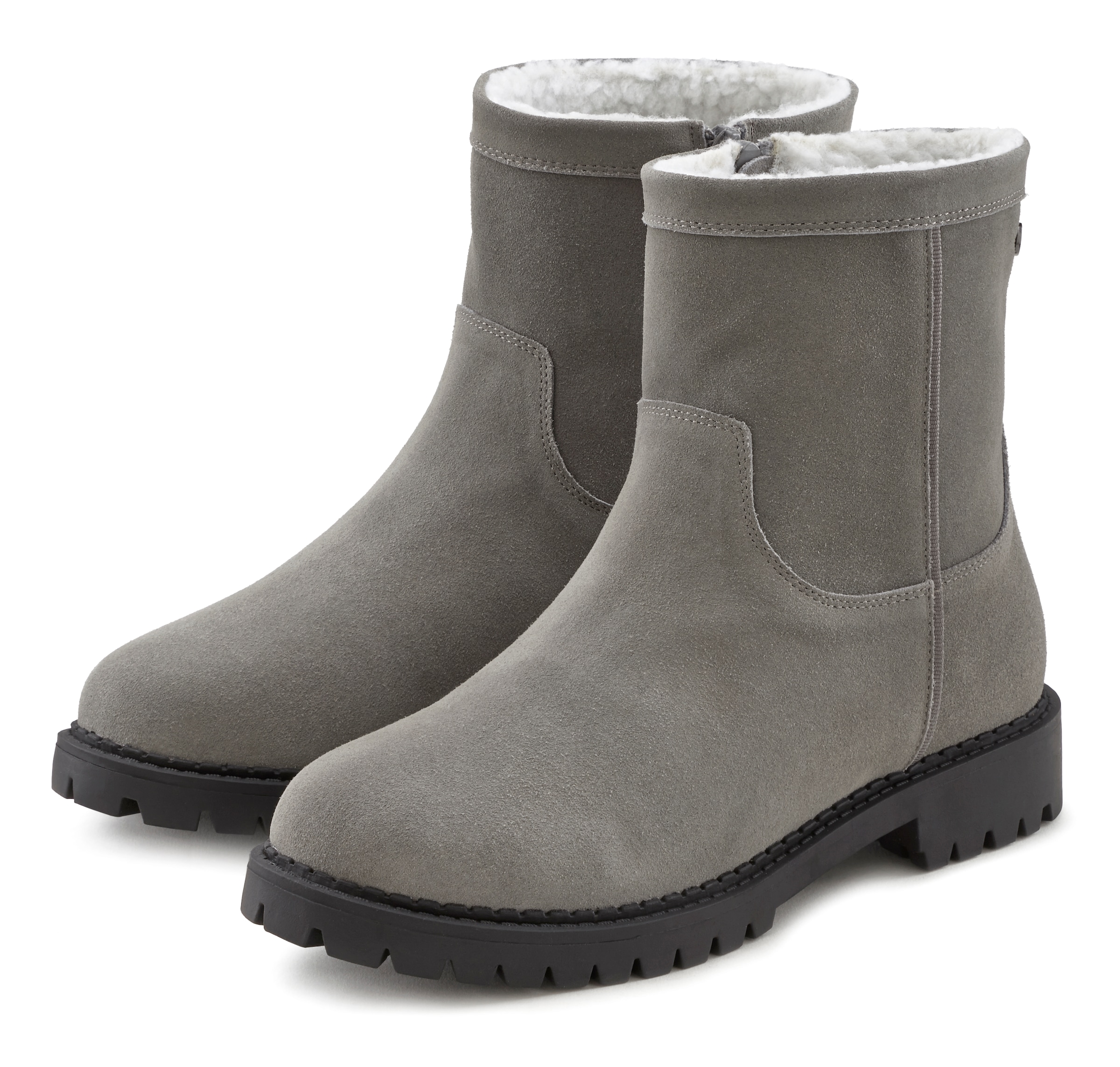 LASCANA Winterstiefel, aus Leder, Warmfutter und Profilsohle, Boots, Snowbo günstig online kaufen