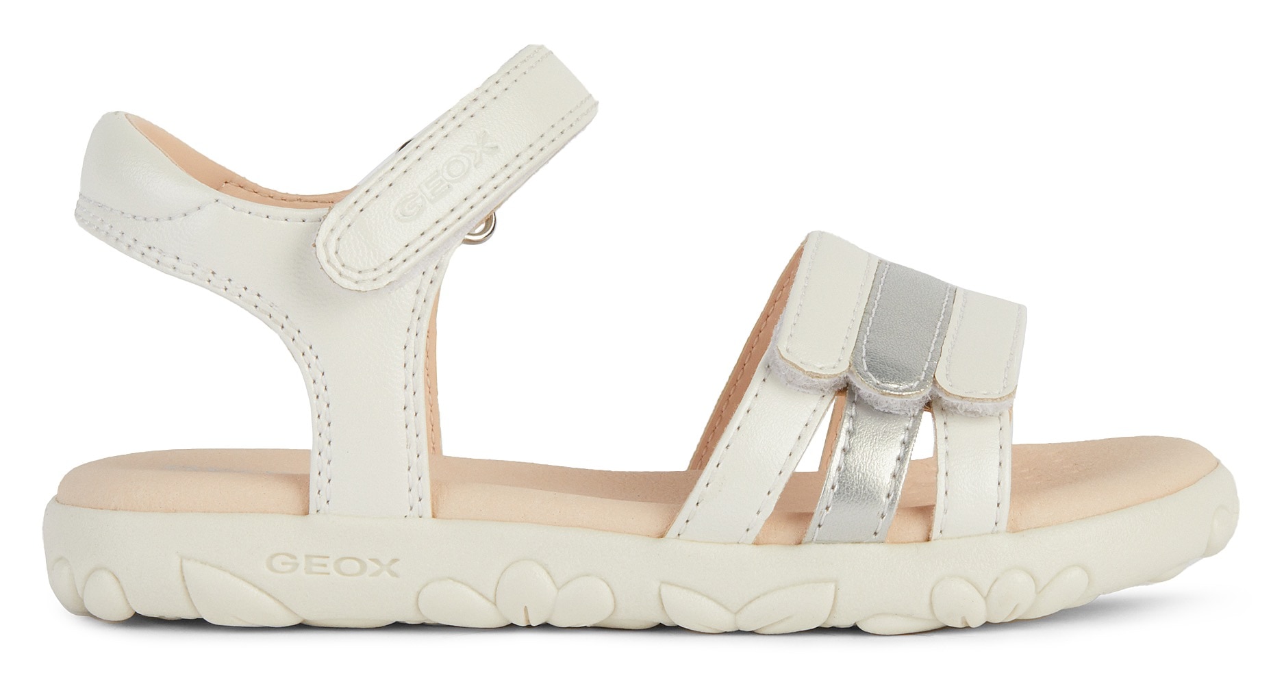 Geox Sandale »J SANDAL HAITI GIRL«, Glitzersandale, Klettschuh im Metallic Look