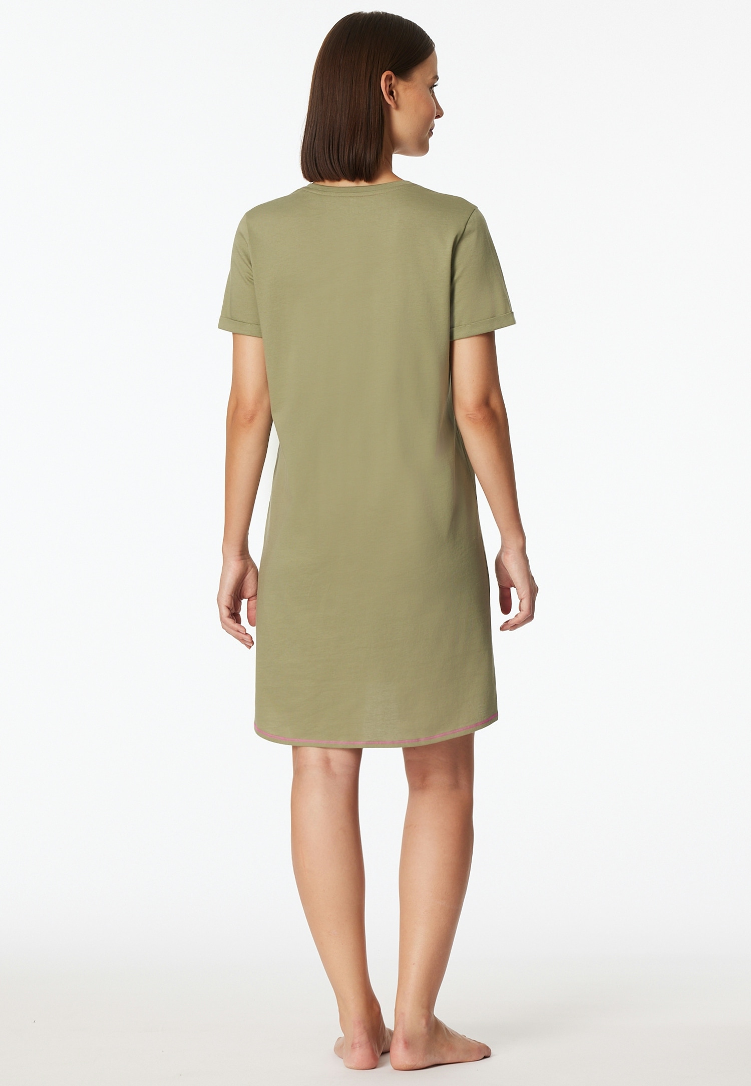 Schiesser Nachthemd »Casual Essentials« mit Statement-Print, Baumwolle, kurzärmelig, Rundhalsausschnitt