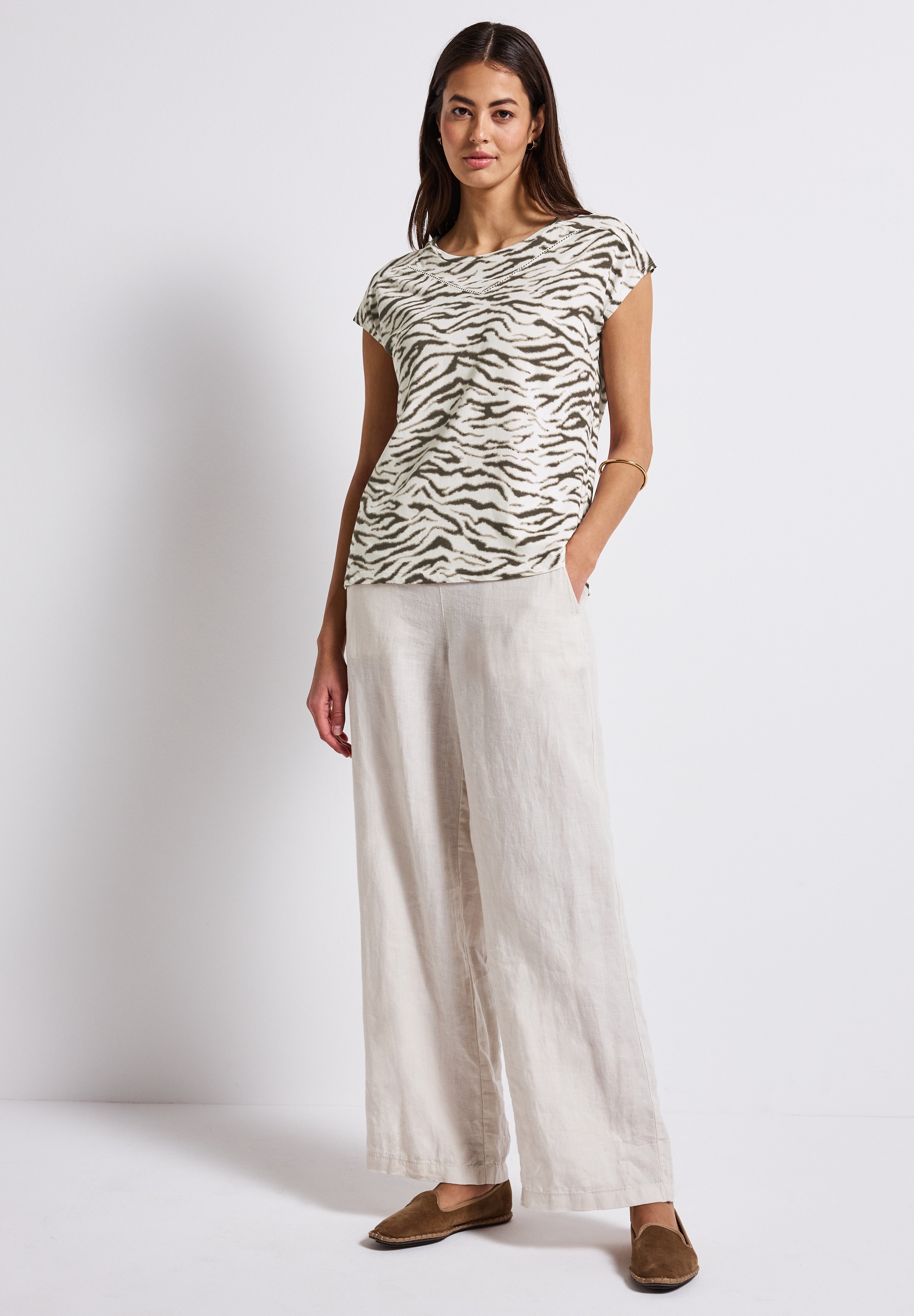 STREET ONE Print-Shirt, aus Baumwolle mit Stretchante