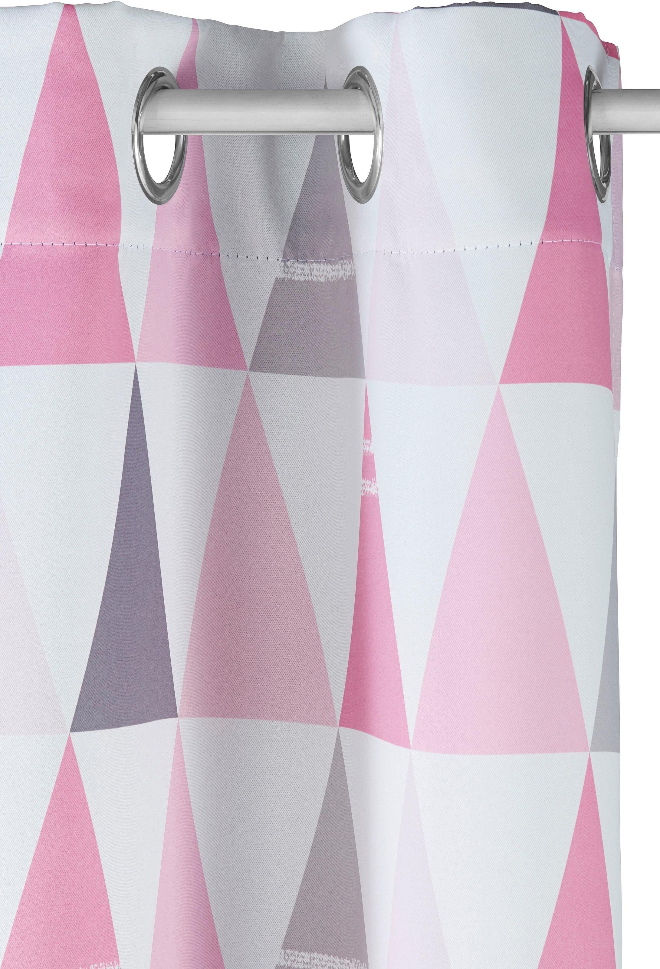 Lüttenhütt Verdunkelungsvorhang »Dreieck« Ösen 1 Stk. tlg. einseitig mit Dreiecken bedruckte Kindergardine, blickdicht