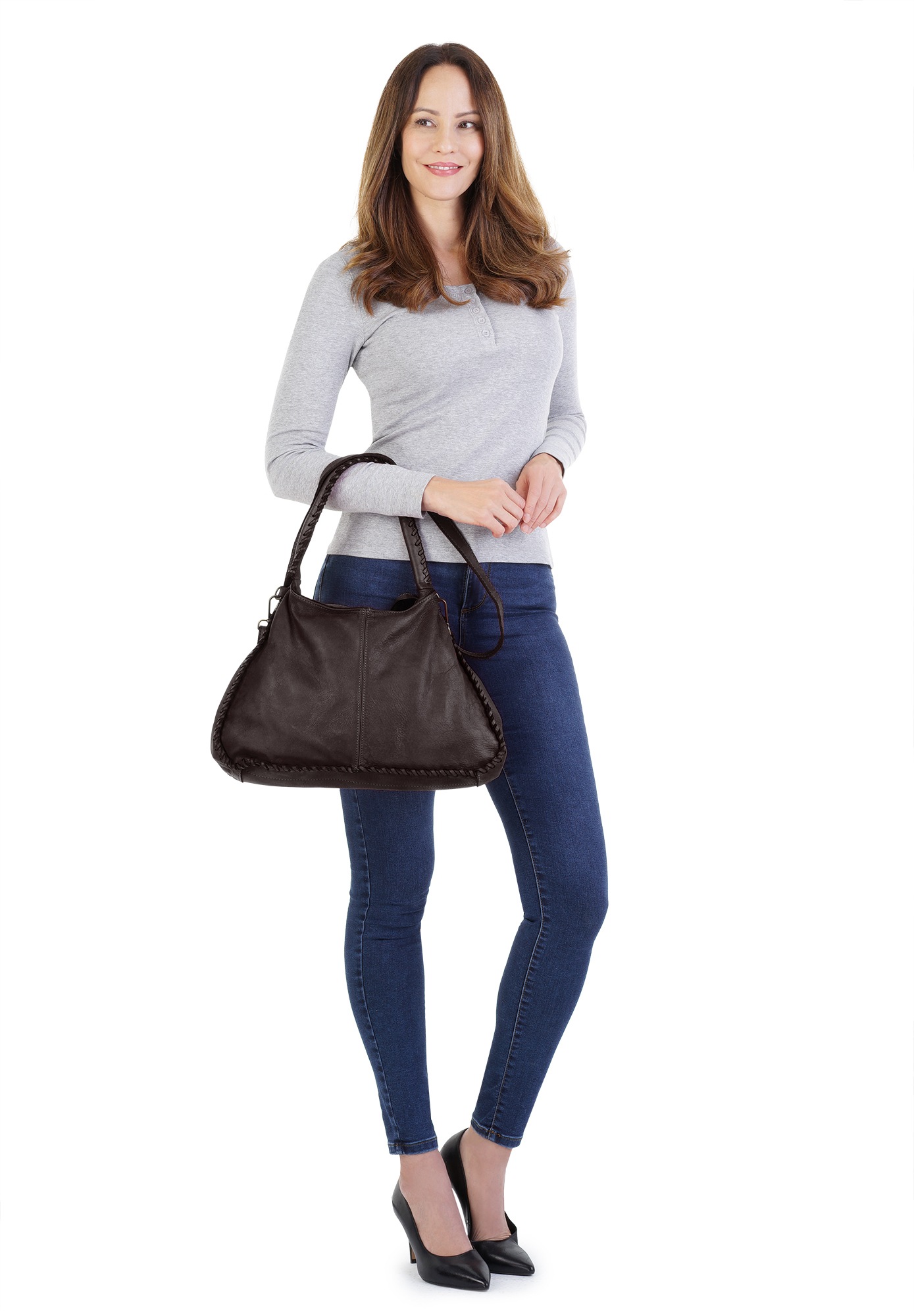 Samantha Look Shopper "SAMANTHA LOOK Damen echt Leder, Made in Italy" echt Leder, Made in Italy