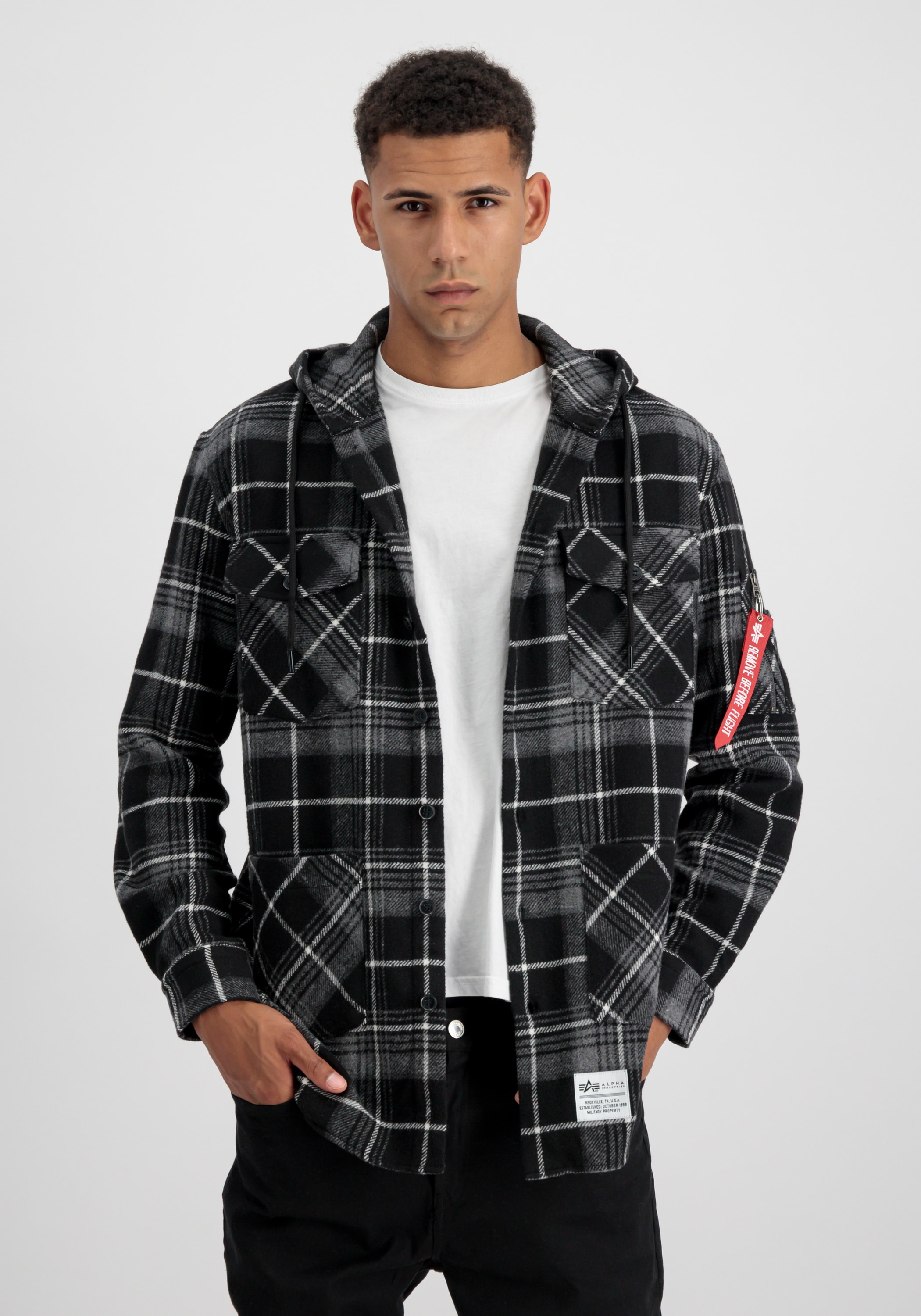 Alpha Industries Hoodie Alpha Industries Men - Shirts Flannel Hoodie Shirt günstig online kaufen