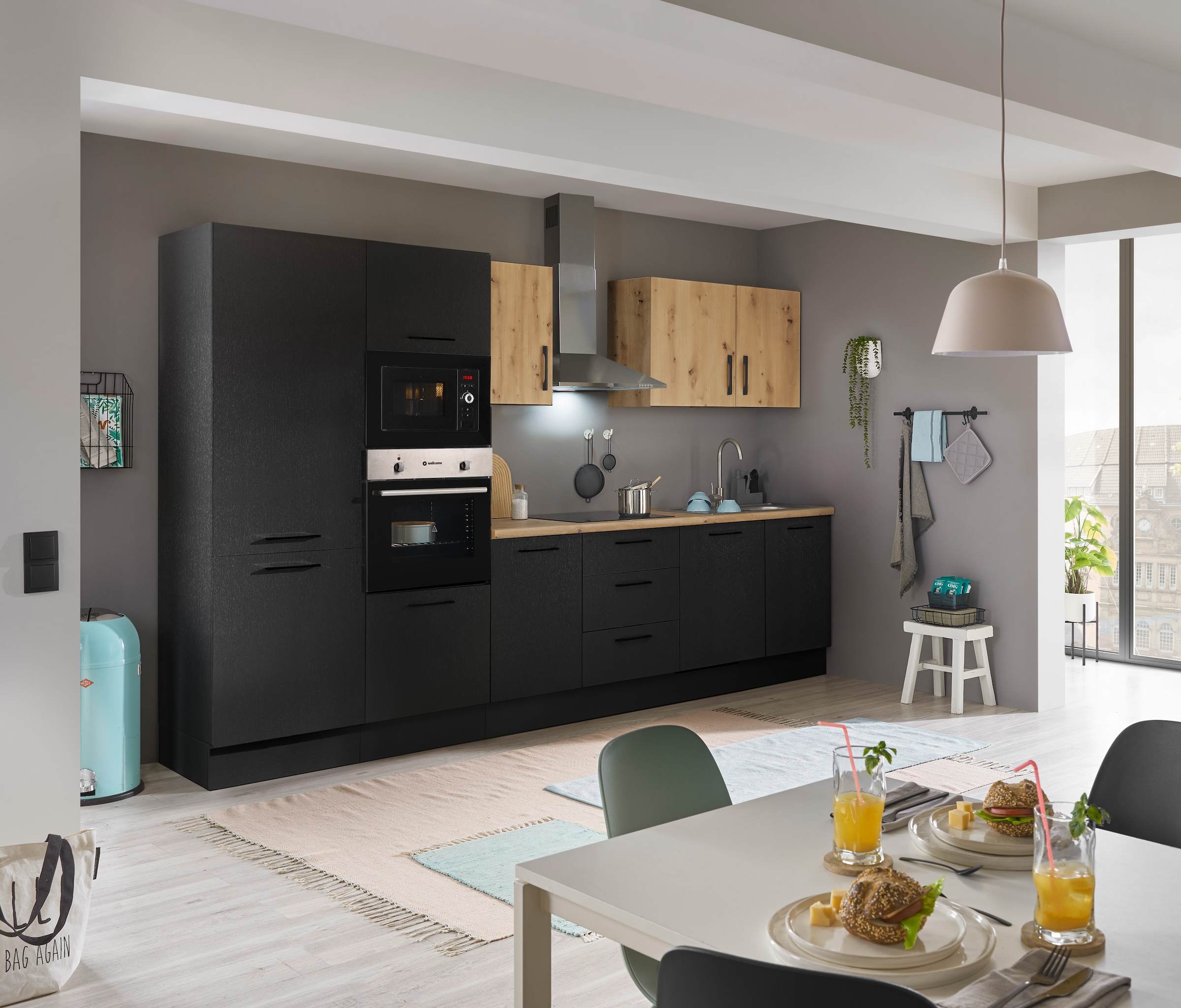 BASIC by Balculina Küchenzeile »Turin«, Breite 340 cm, wahlweise mit E-Geräten