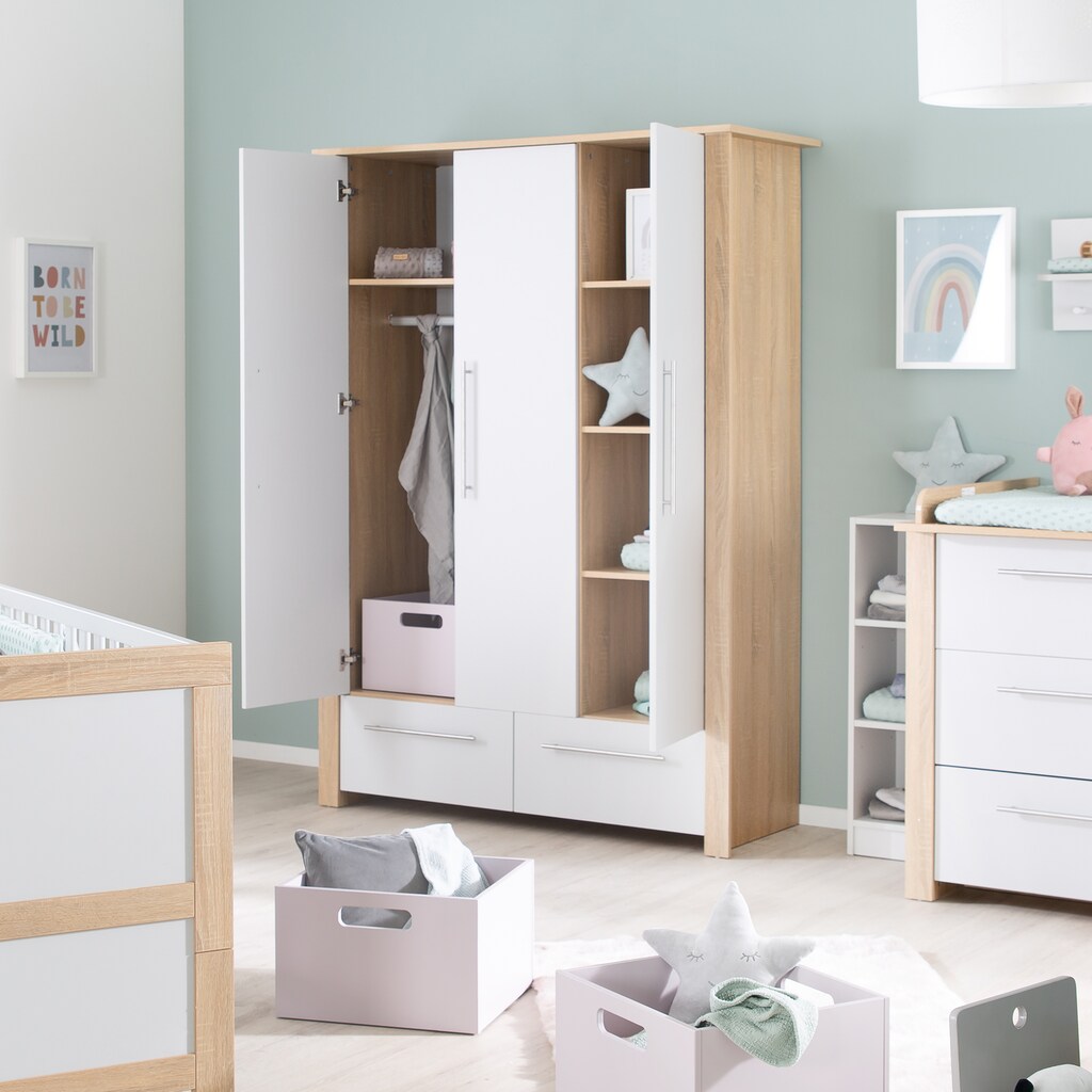 roba® Babyzimmer-Komplettset »Matilda«, (Set, 3 St., Gitterbett, Wickelkommode, Kleiderschrank)