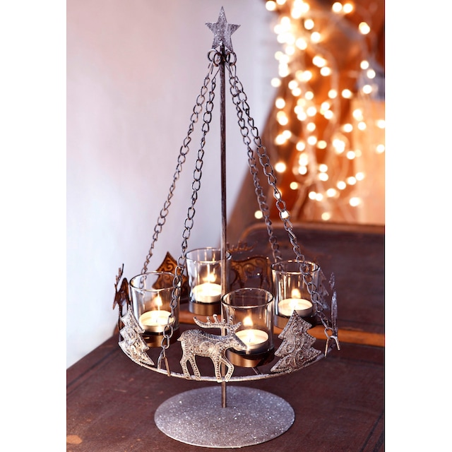 my home Adventsleuchter »Weihnachtsdeko«, Metall, inkl. 4 Glaswindlichtern  kaufen | BAUR