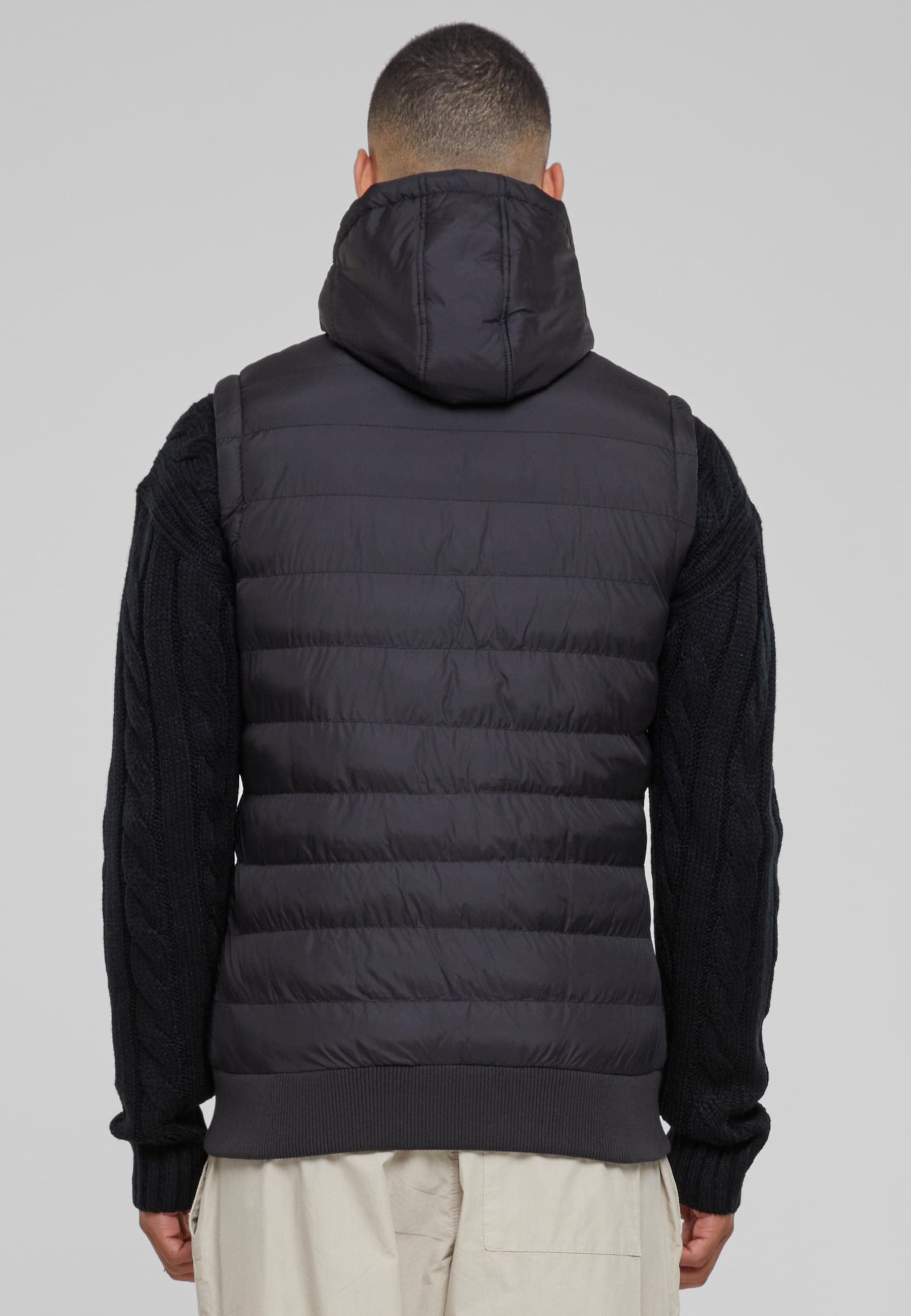 URBAN CLASSICS Jerseyweste »Urban Classics Herren Small Bubble Hooded Vest«, (1 tlg.)