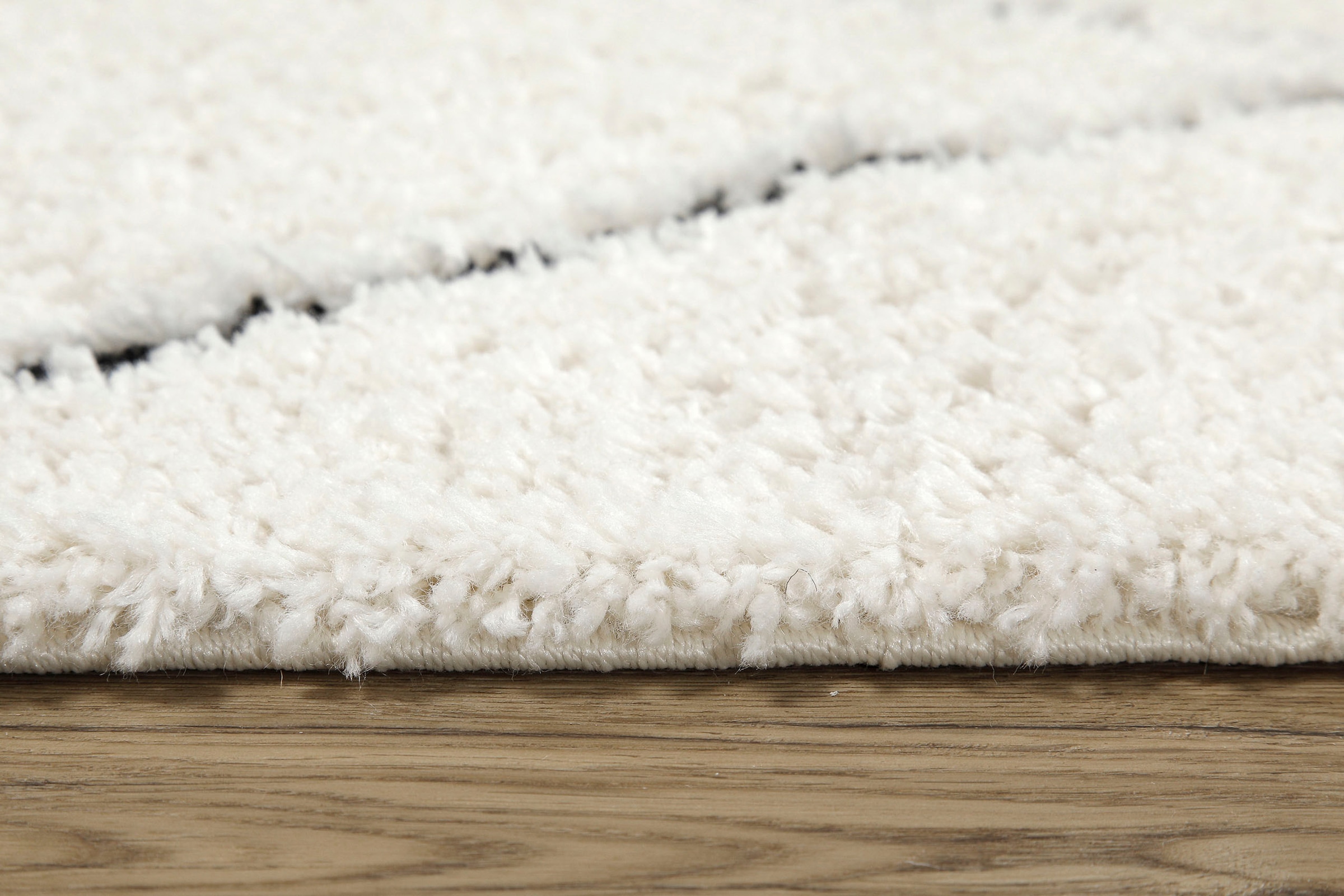 my home Hochflor-Teppich »Aveline, auch als Läufer erhältlich«, rechteckig, 35 mm Höhe, Langflor, Shaggy im Berber Stil, geometrisch, Raute, Wohnzimmer