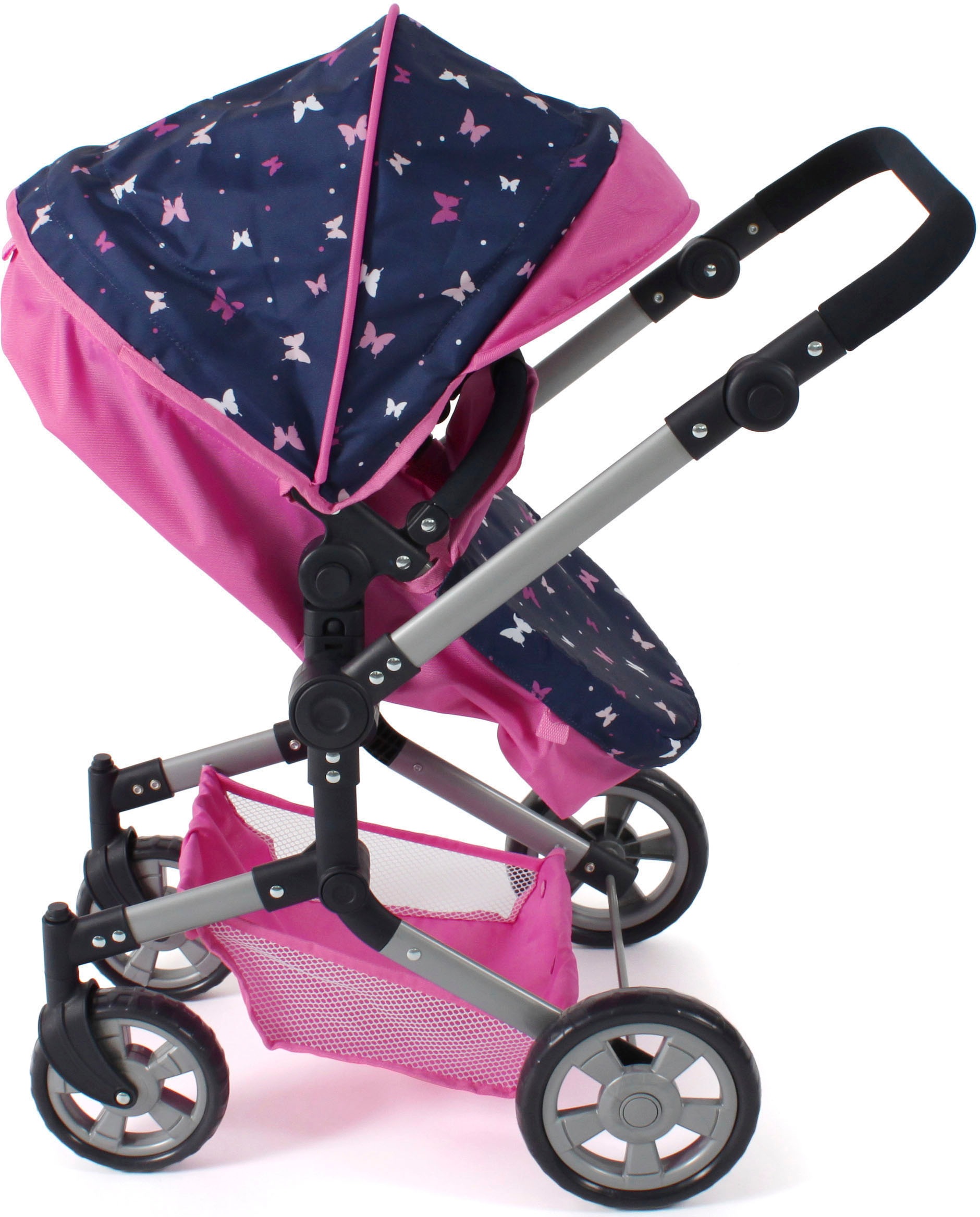 CHIC2000 Kombi-Puppenwagen »Linus, Butterfly, rosa«, (Set)